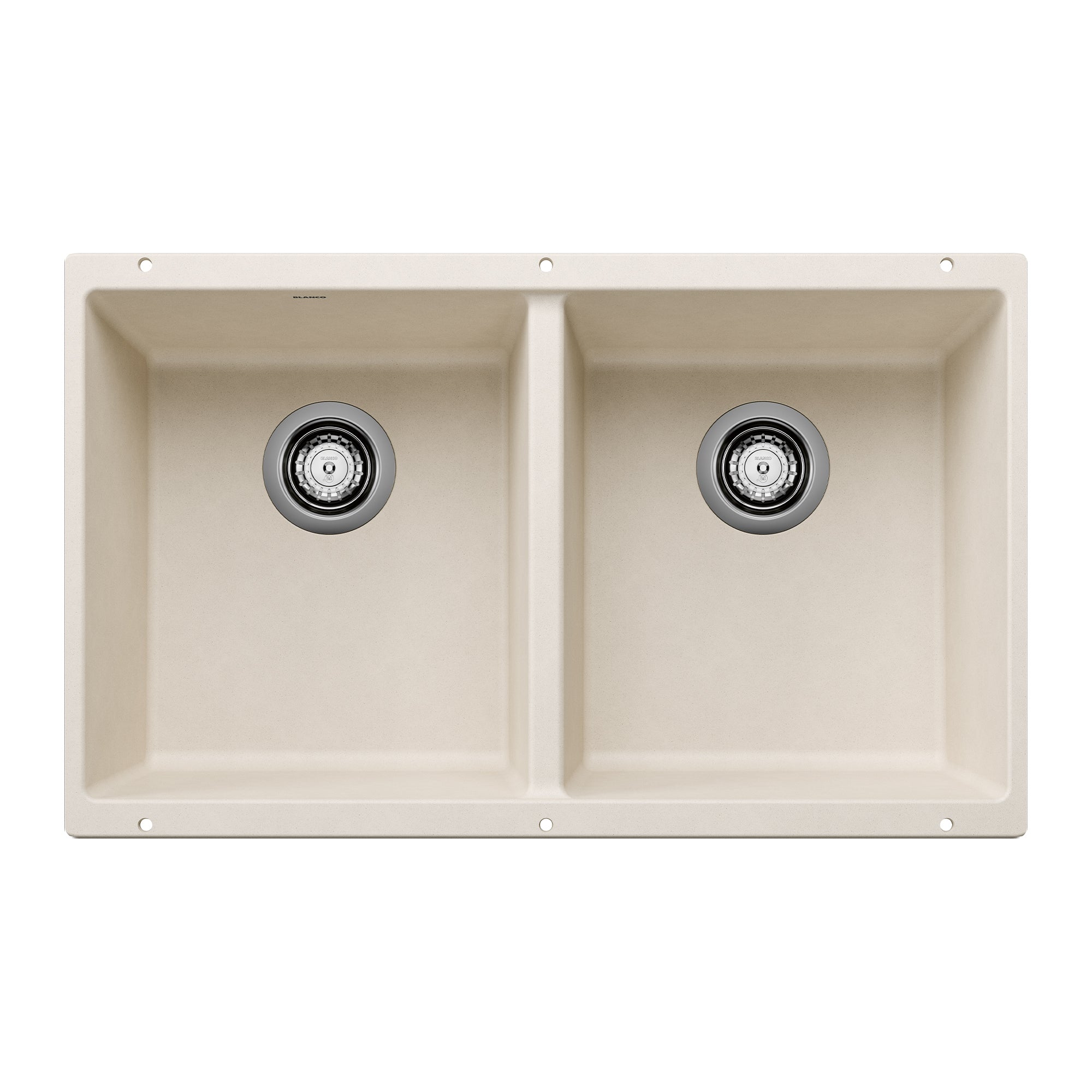 Blanco Precis SILGRANIT 29" 50/50 Double Bowl Undermount Kitchen Sink Blanco