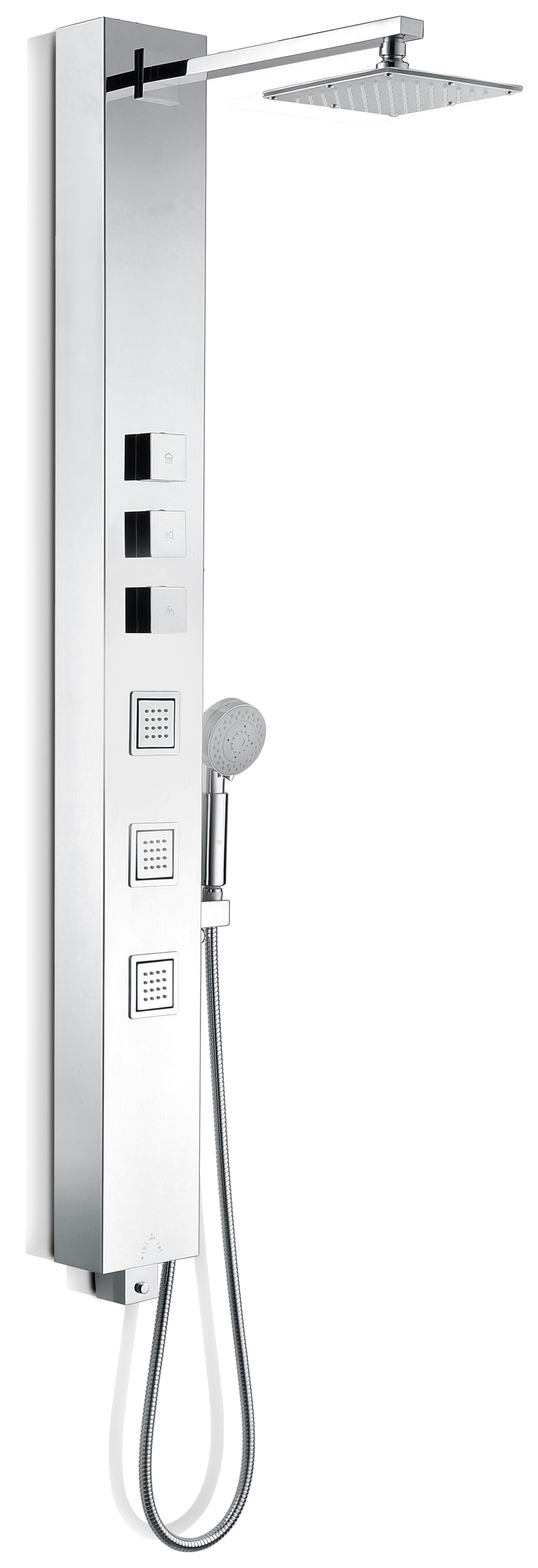 ANZZI Lann 53 in. 3-Jetted Full Body Shower Panel with Heavy Rain Showerhead and Spray Wand ANZZI