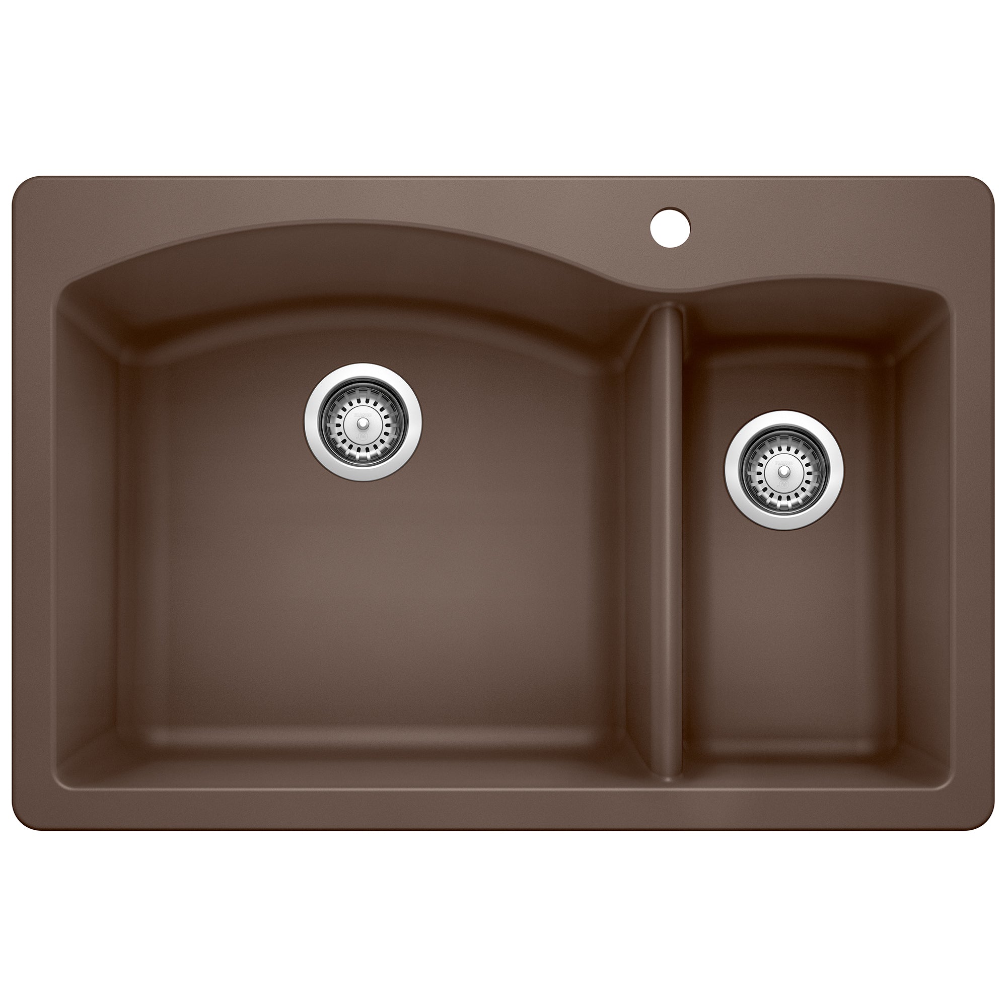 Blanco Diamond SILGRANIT 33" 70/30 Double Bowl Dual Mount Kitchen Sink Blanco