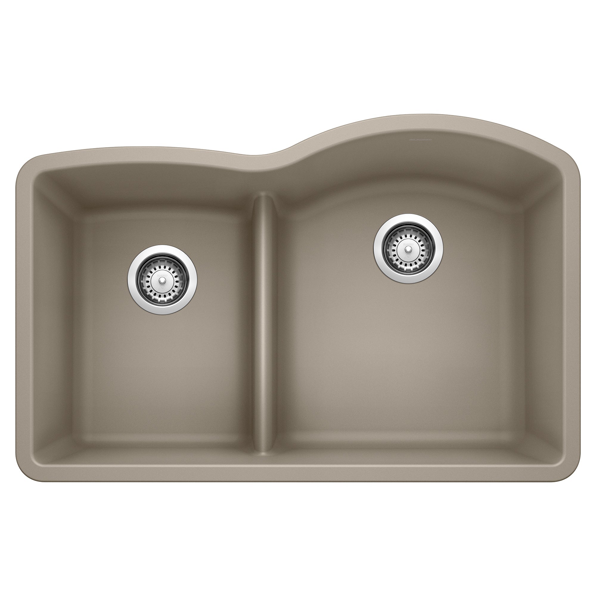 Blanco Diamond SILGRANIT 32" 40/60 Reverse Double Bowl Undermount Kitchen Sink with Low Divide BLANCO