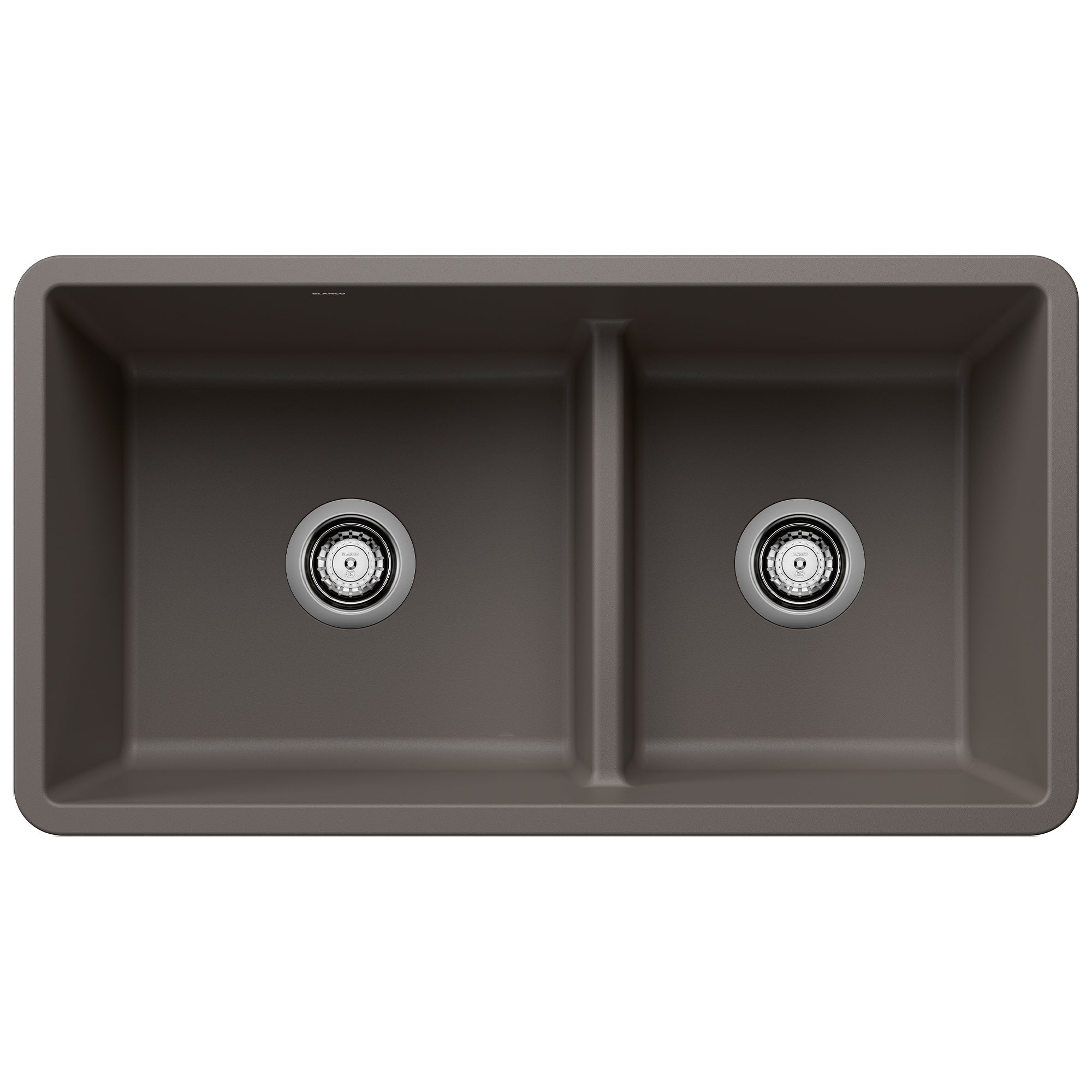 Blanco Precis SILGRANIT 33" 60/40 Reversible Double Bowl Undermount Kitchen Sink with Low Divide BLANCO