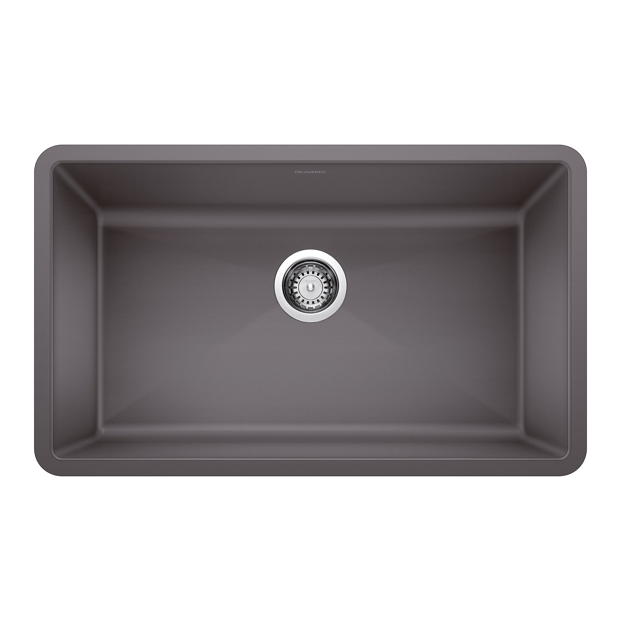 Blanco Precis SILGRANIT 32" Super Single Undermount Kitchen Sink Blanco