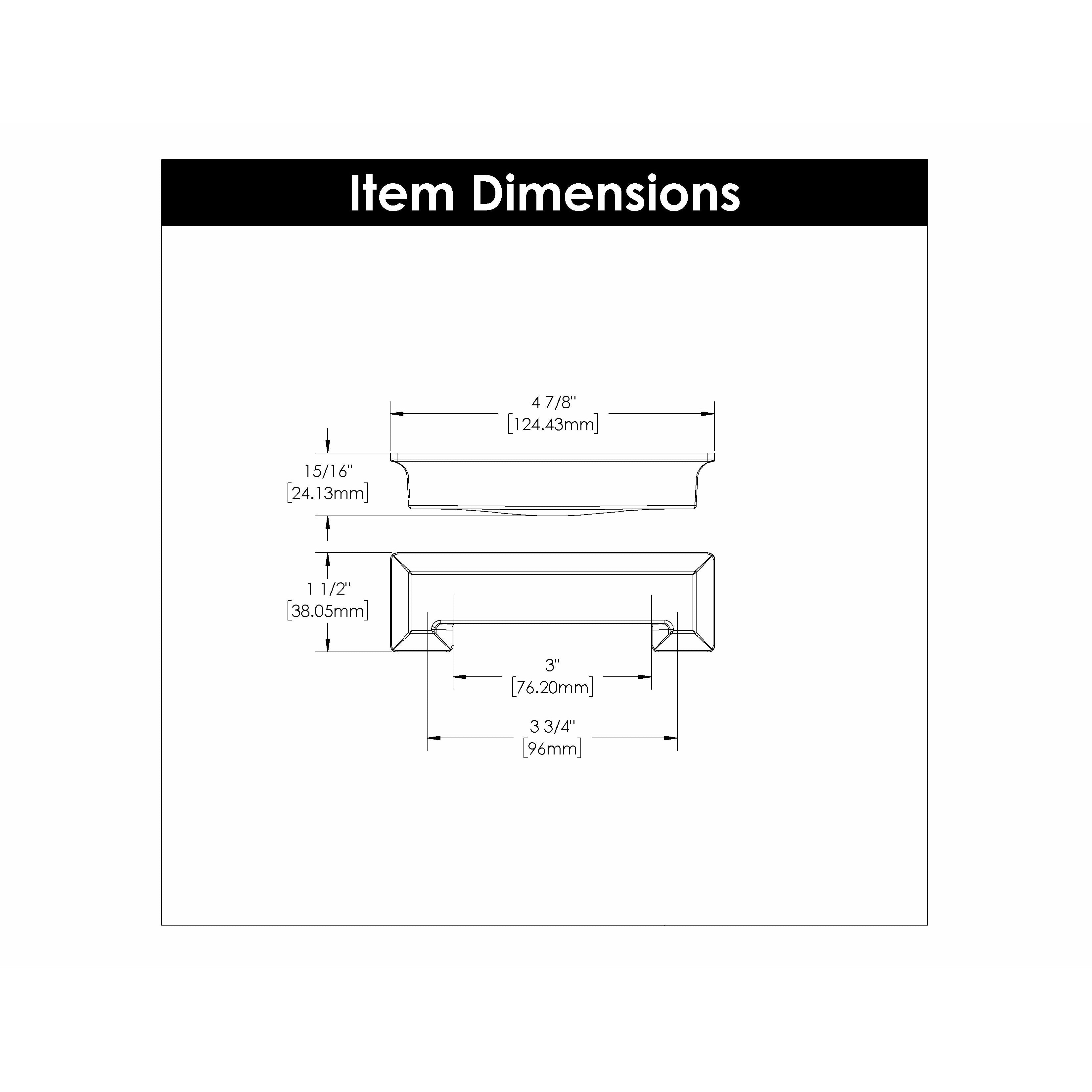 Hickory Hardware Studio Cup Pull 3 Inch & 3-3/4 Inch (96mm) Center to Center Hickory Hardware