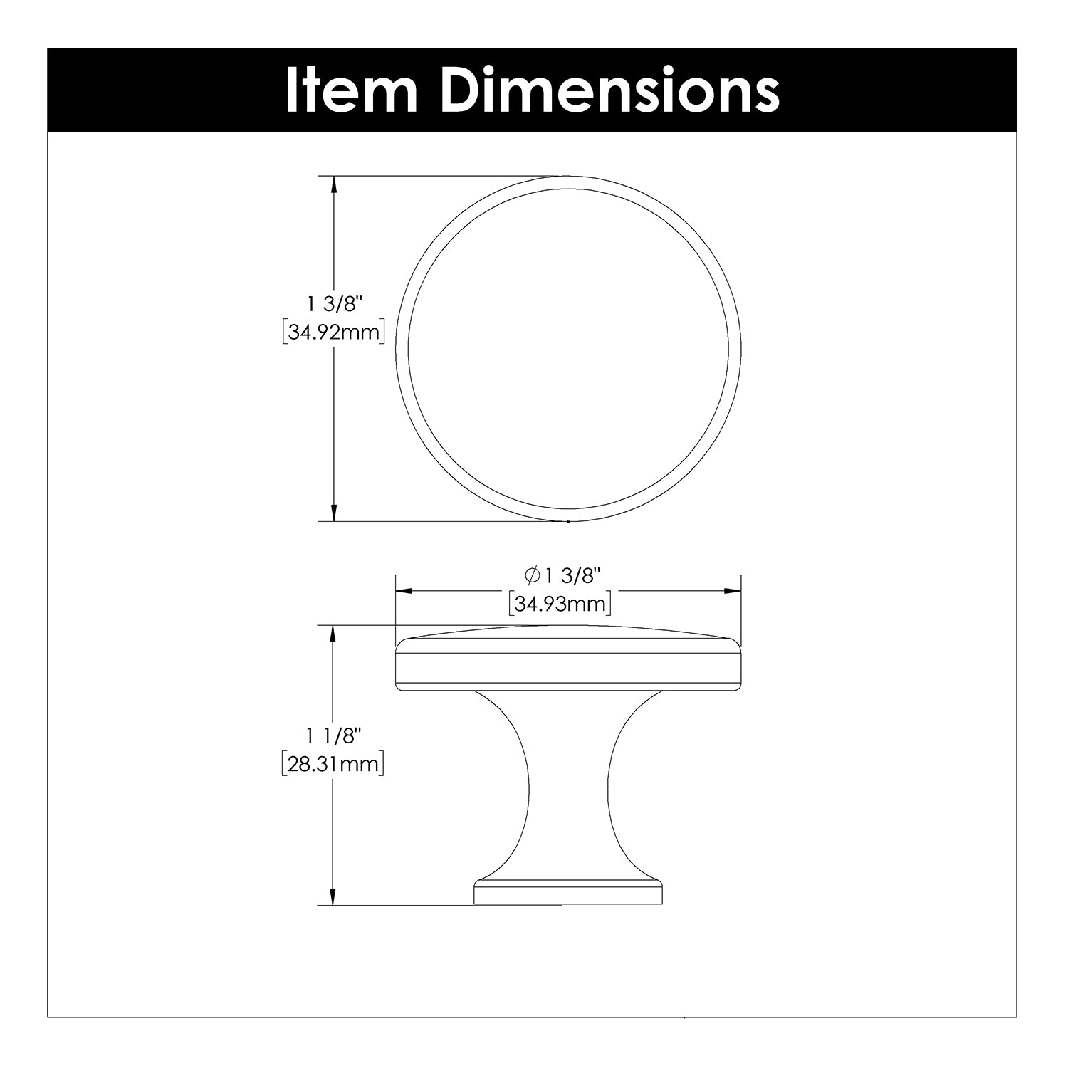 Hickory Hardware Forge Knob 1-3/8 Inch Diameter Hickory Hardware