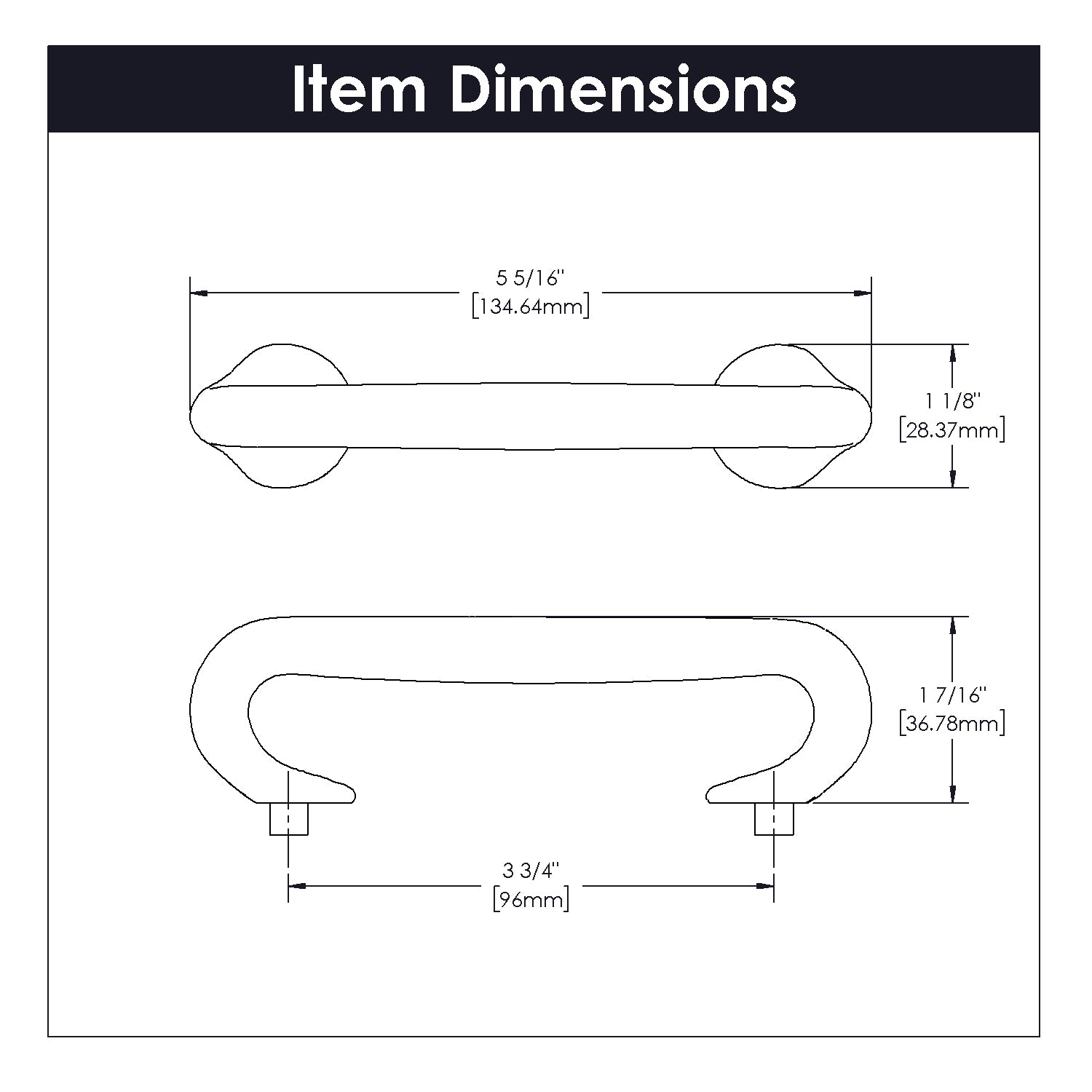 Hickory Hardware Craftsman Pull 3-3/4 Inch (96mm) Center to Center Hickory Hardware