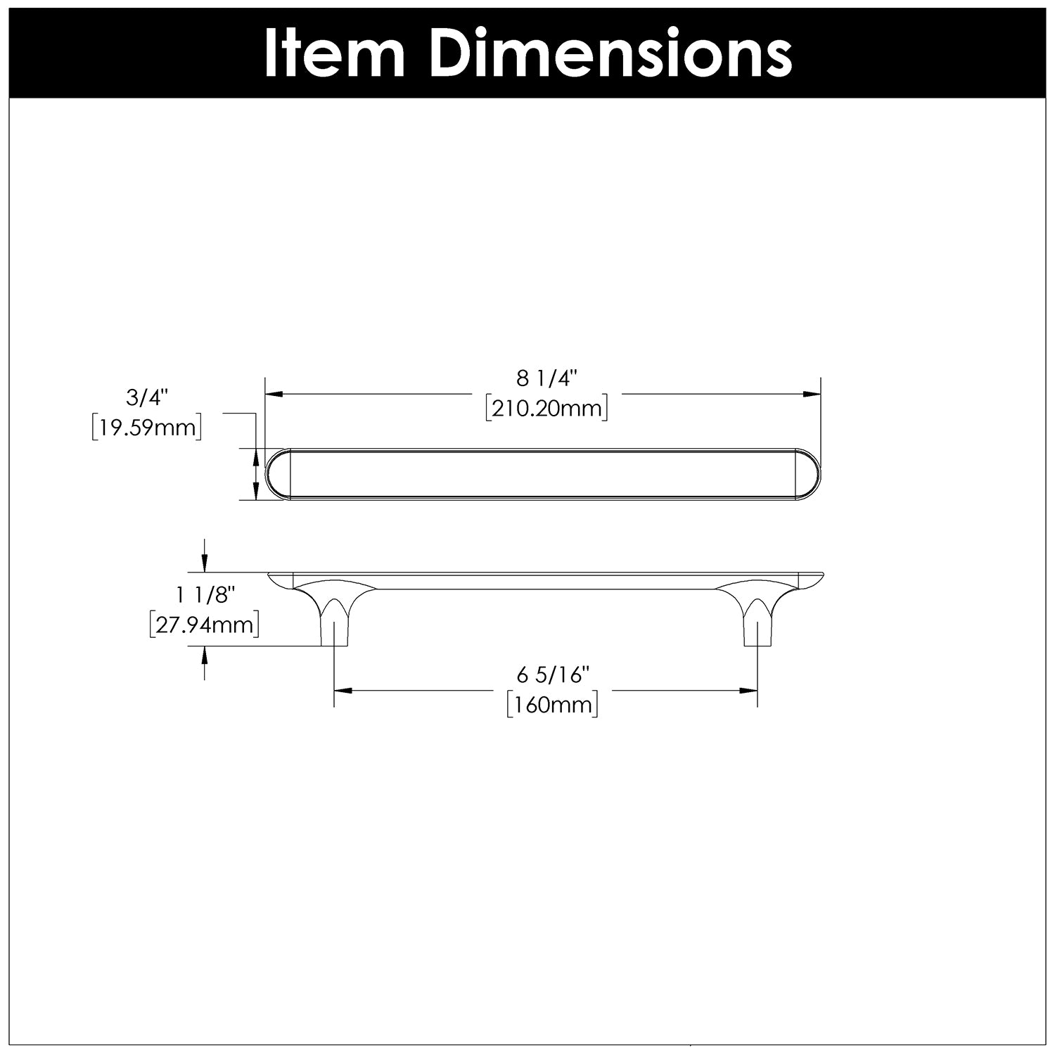 Hickory Hardware Maven Pull 6-5/16 Inch (160mm) Center to Center Hickory Hardware