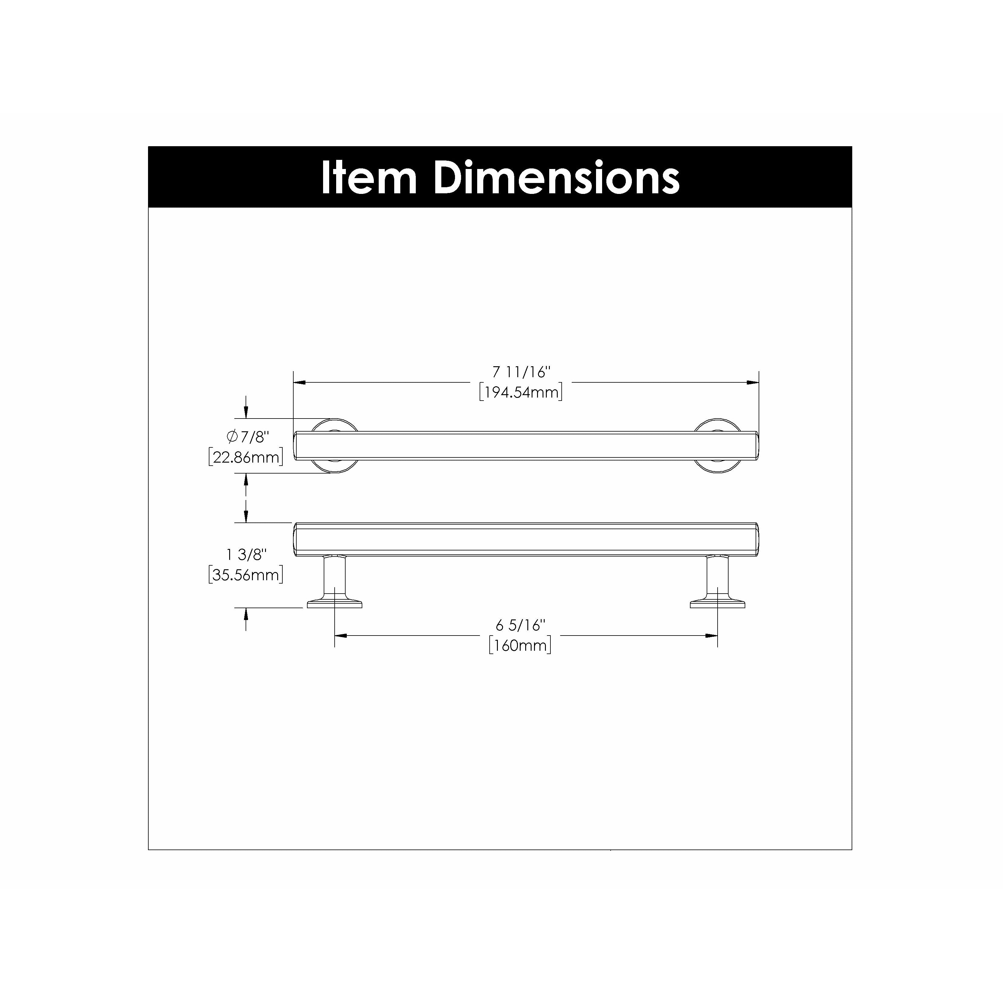 Hickory Hardware Woodward Pull 6-5/16 Inch (160mm) Center to Center Hickory Hardware
