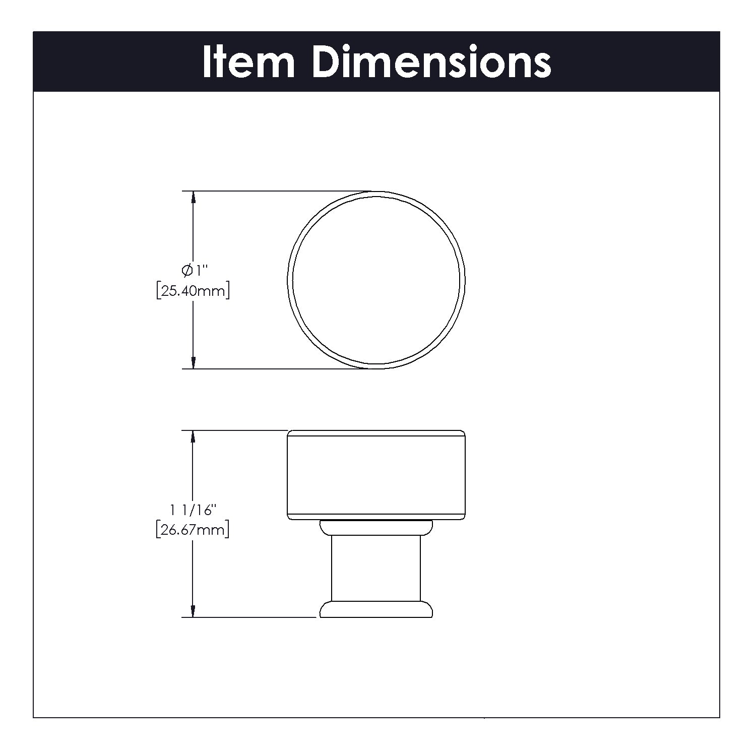 Hickory Hardware Midway Knob 1 Inch Diameter Hickory Hardware