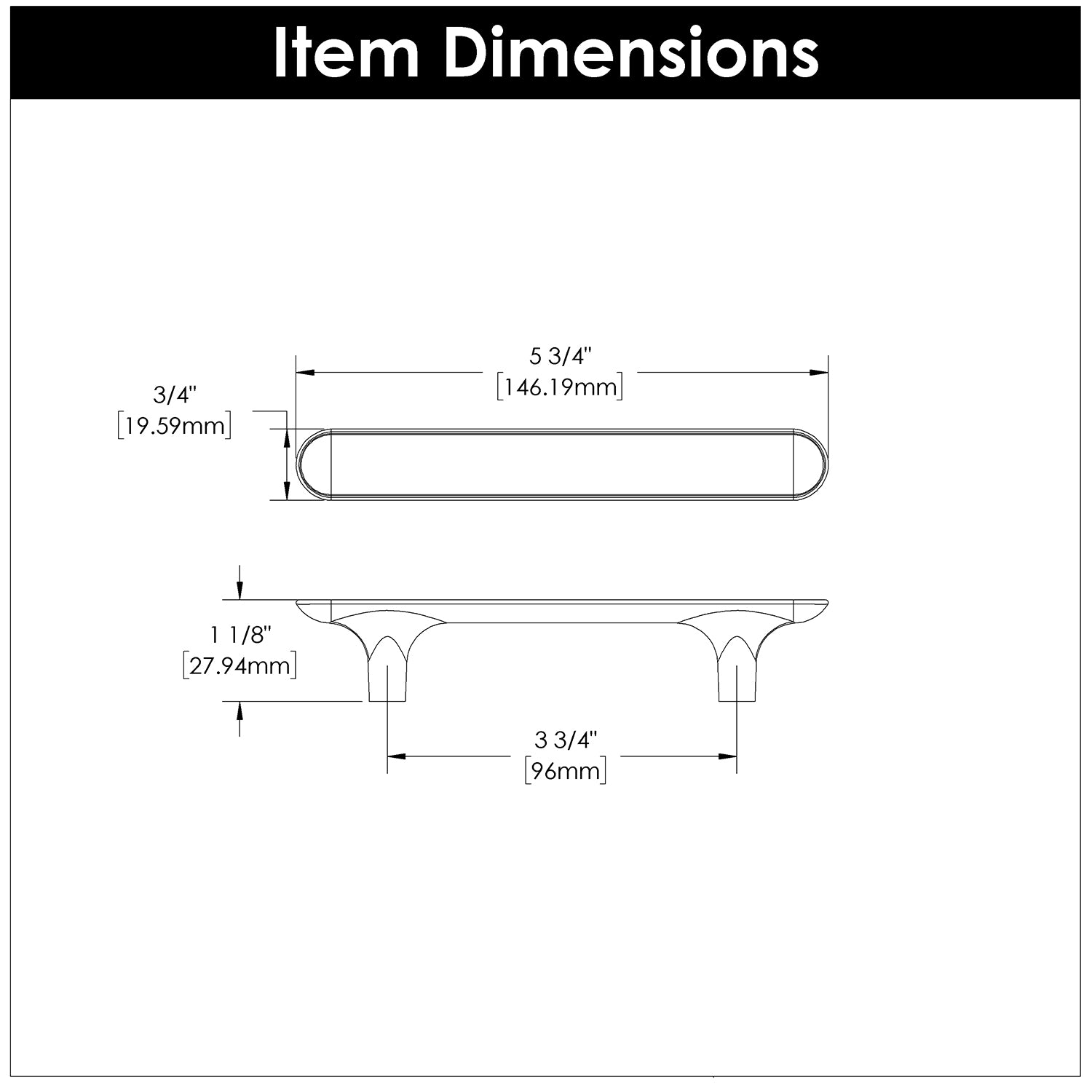 Hickory Hardware Maven Pull 3-3/4 Inch (96mm) Center to Center Hickory Hardware