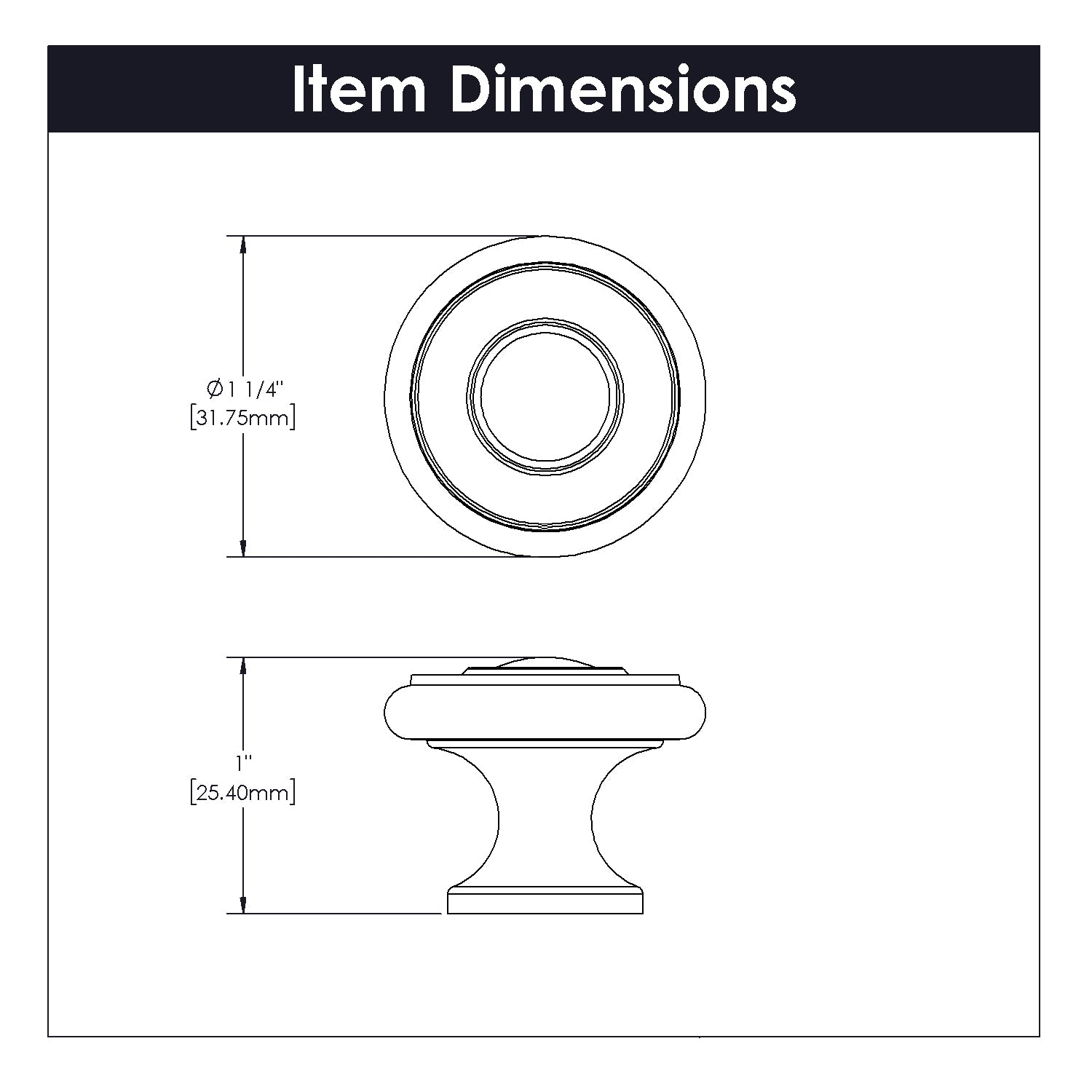 Hickory Hardware Cottage Knob 1-1/4 Inch Diameter Hickory Hardware