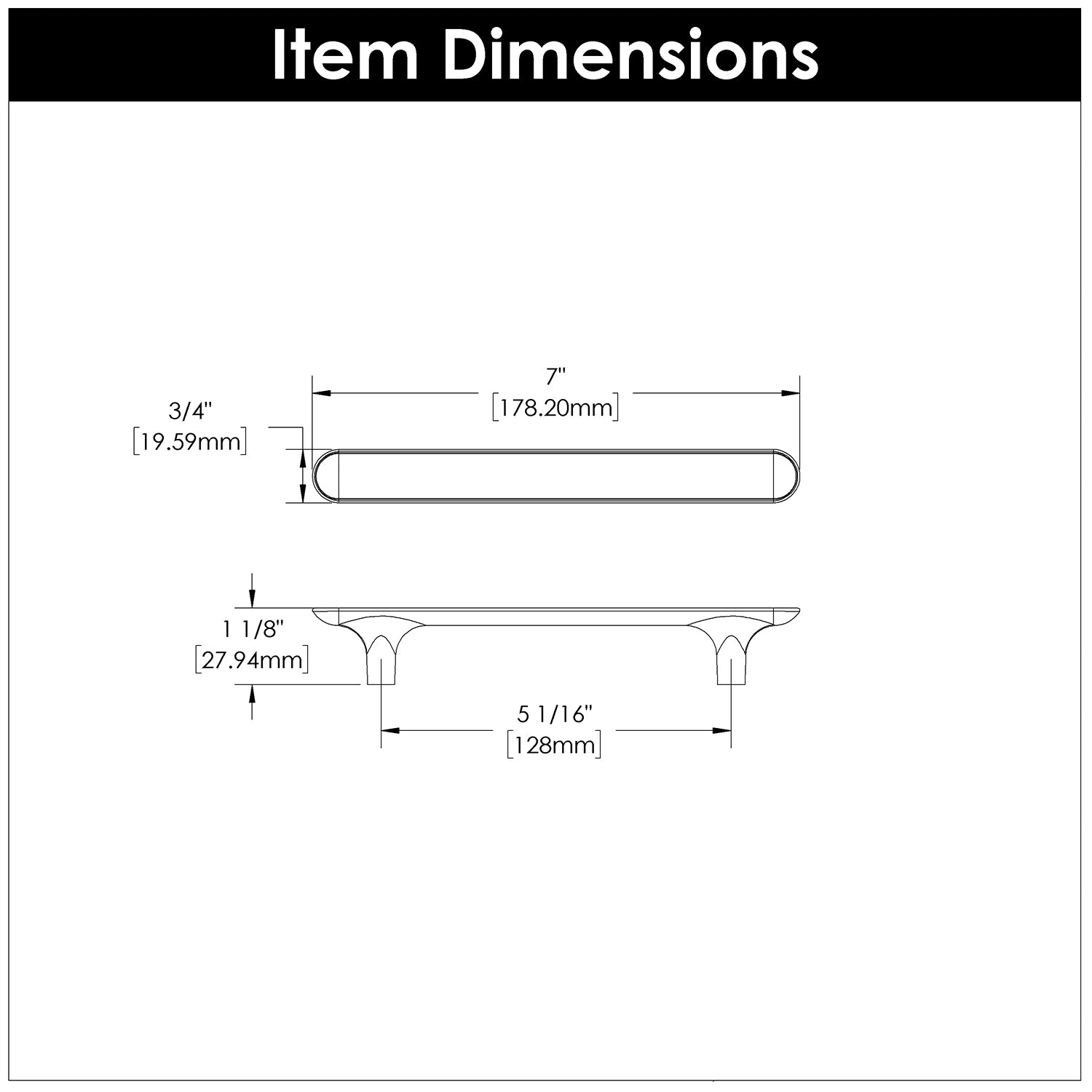 Hickory Hardware Maven Pull 5-1/16 Inch (128mm) Center to Center Hickory Hardware