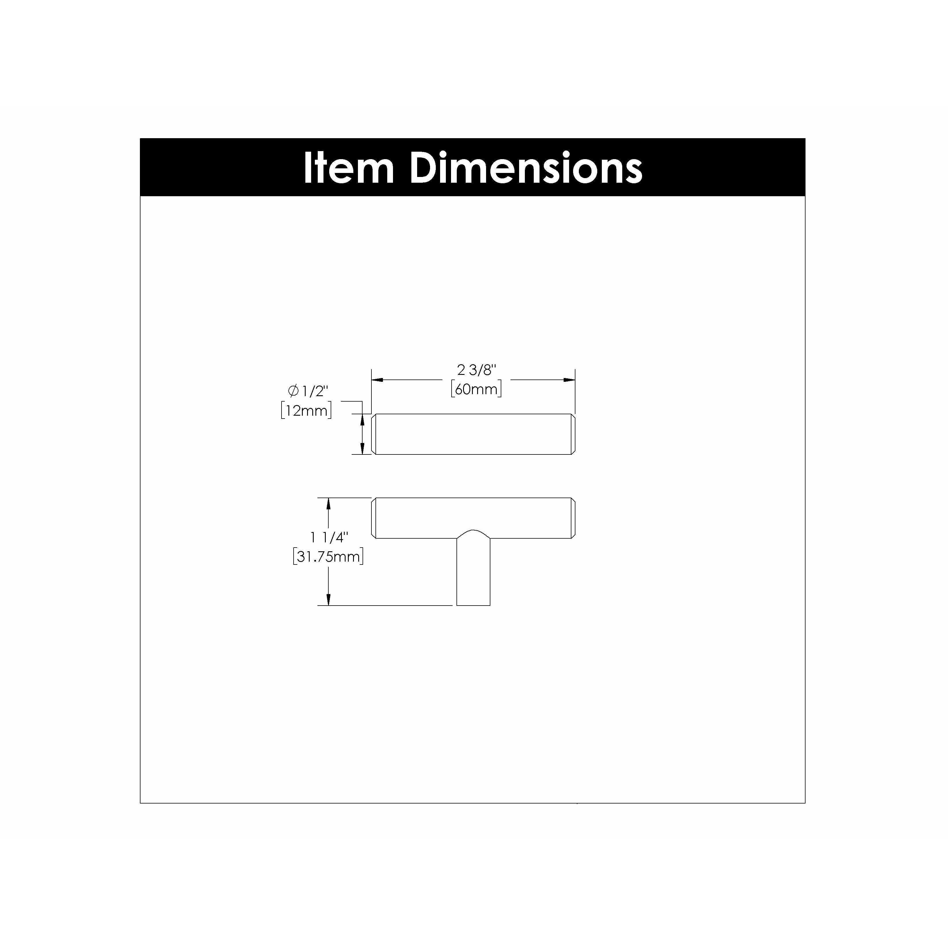 Hickory Hardware Bar Pulls T-Knob 2-3/8 Inch X 1/2 Inch Hickory Hardware