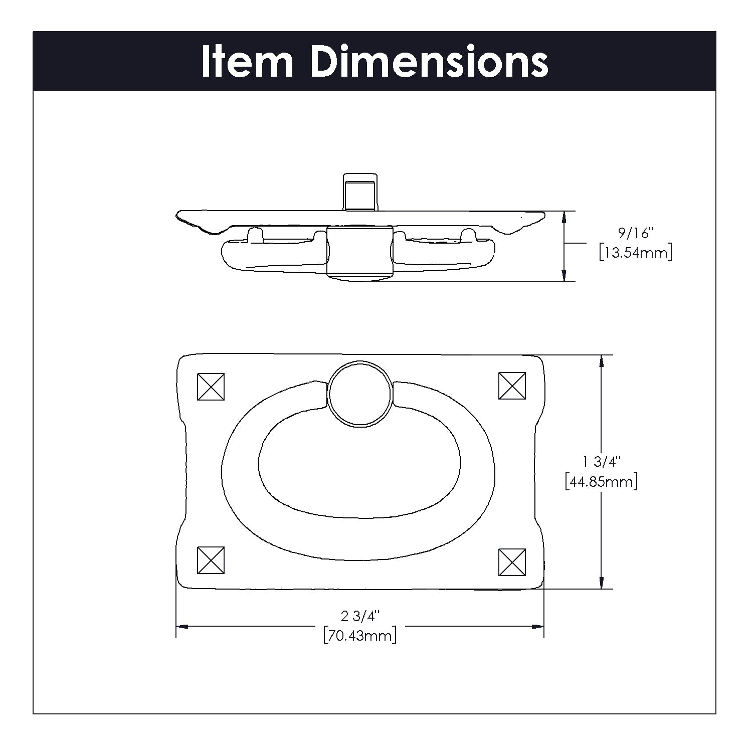 Hickory Hardware Old Mission Ring Pull 1-1/8 Inch Center to Center Hickory Hardware