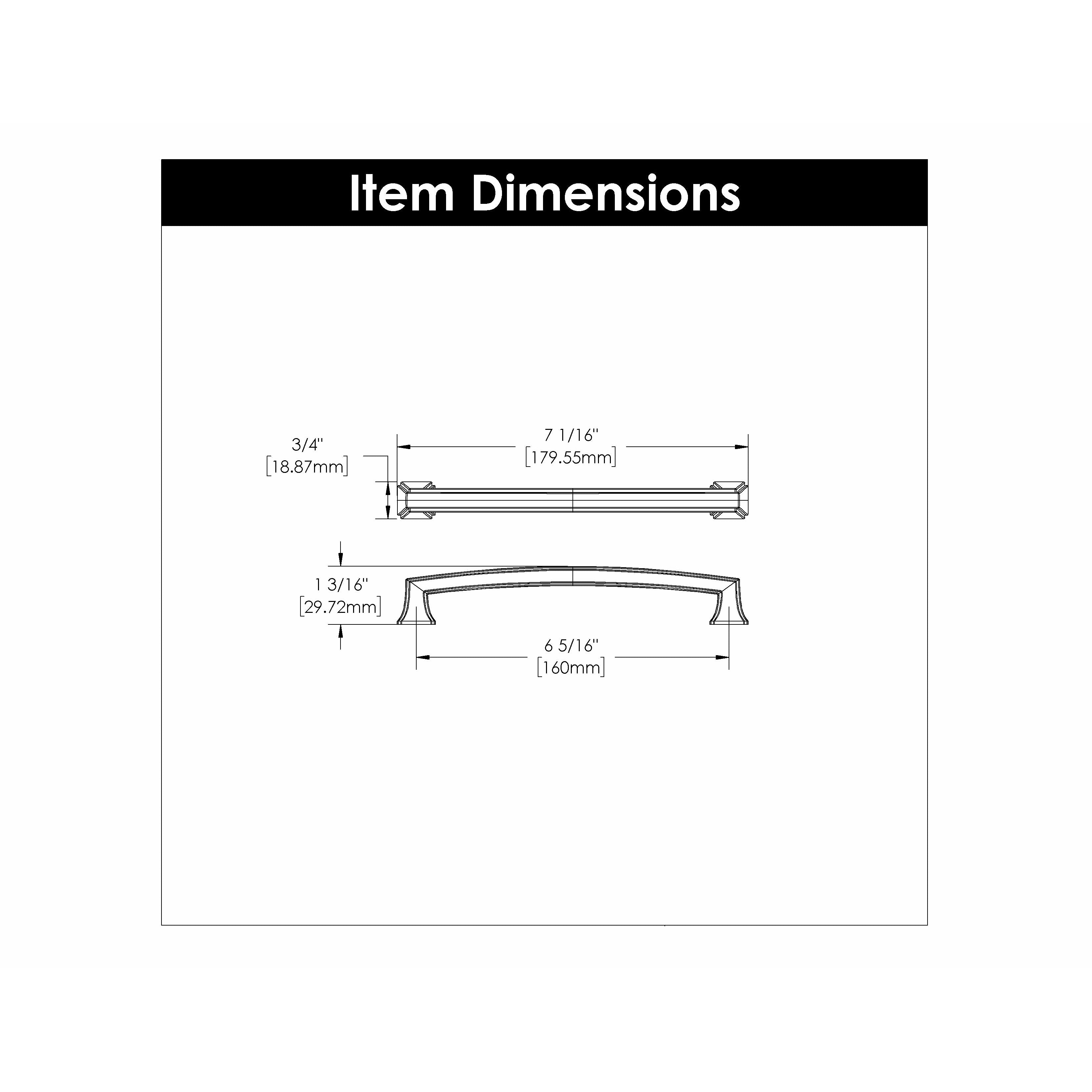 Hickory Hardware Bridges Pull 6-5/16 Inch (160mm) Center to Center Hickory Hardware