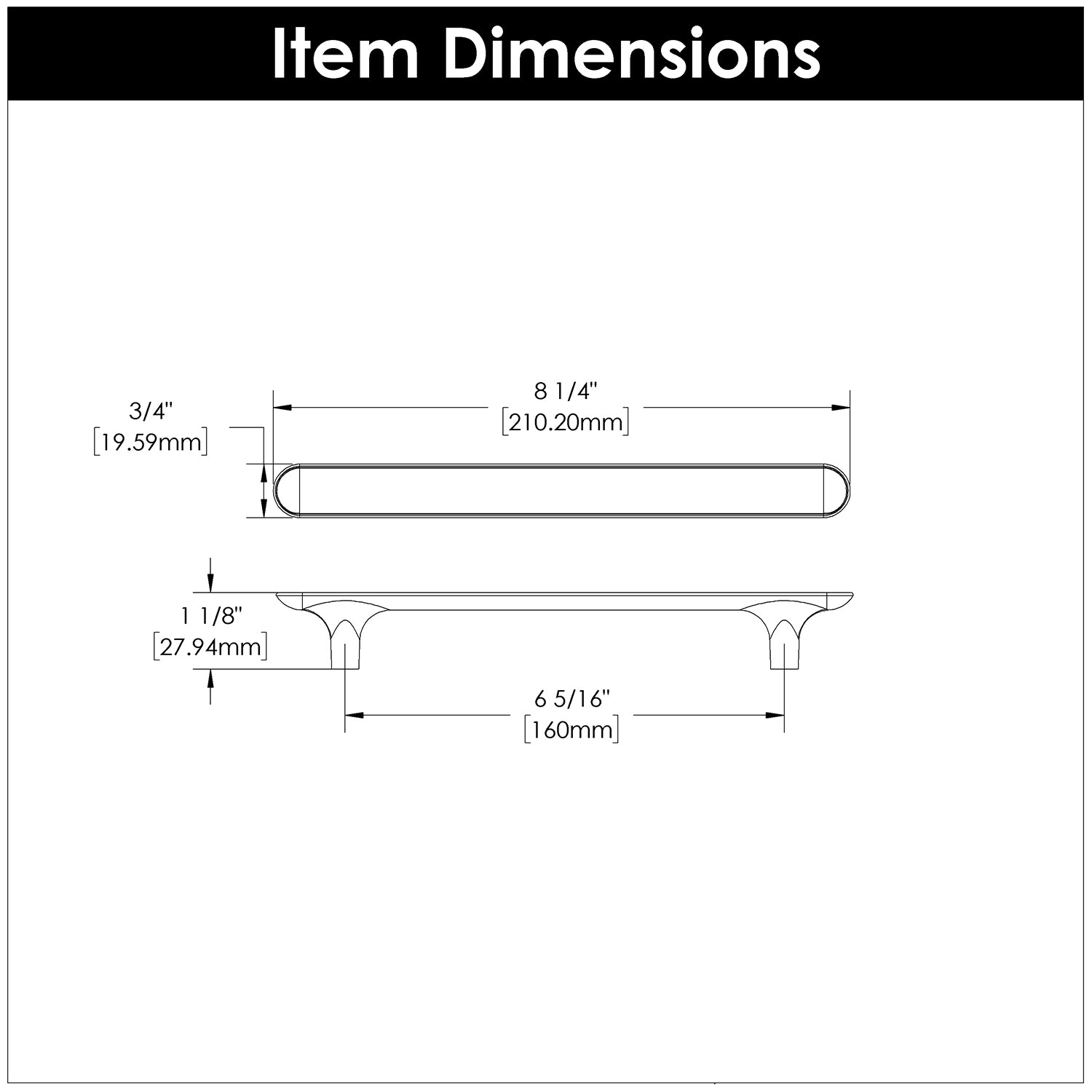 Hickory Hardware Maven Pull 6-5/16 Inch (160mm) Center to Center Hickory Hardware