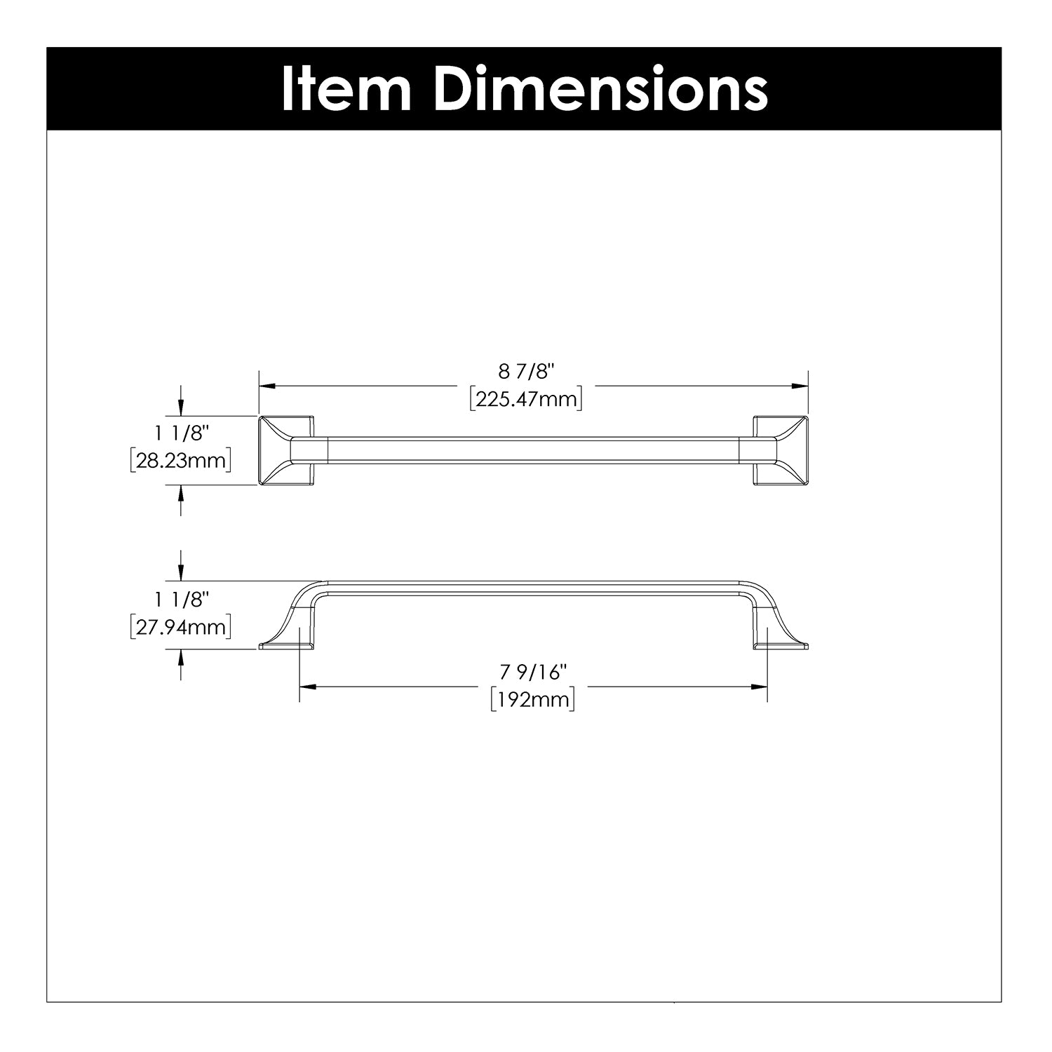 Hickory Hardware Forge Pull 7-9/16 Inch (192mm) Center to Center Hickory Hardware