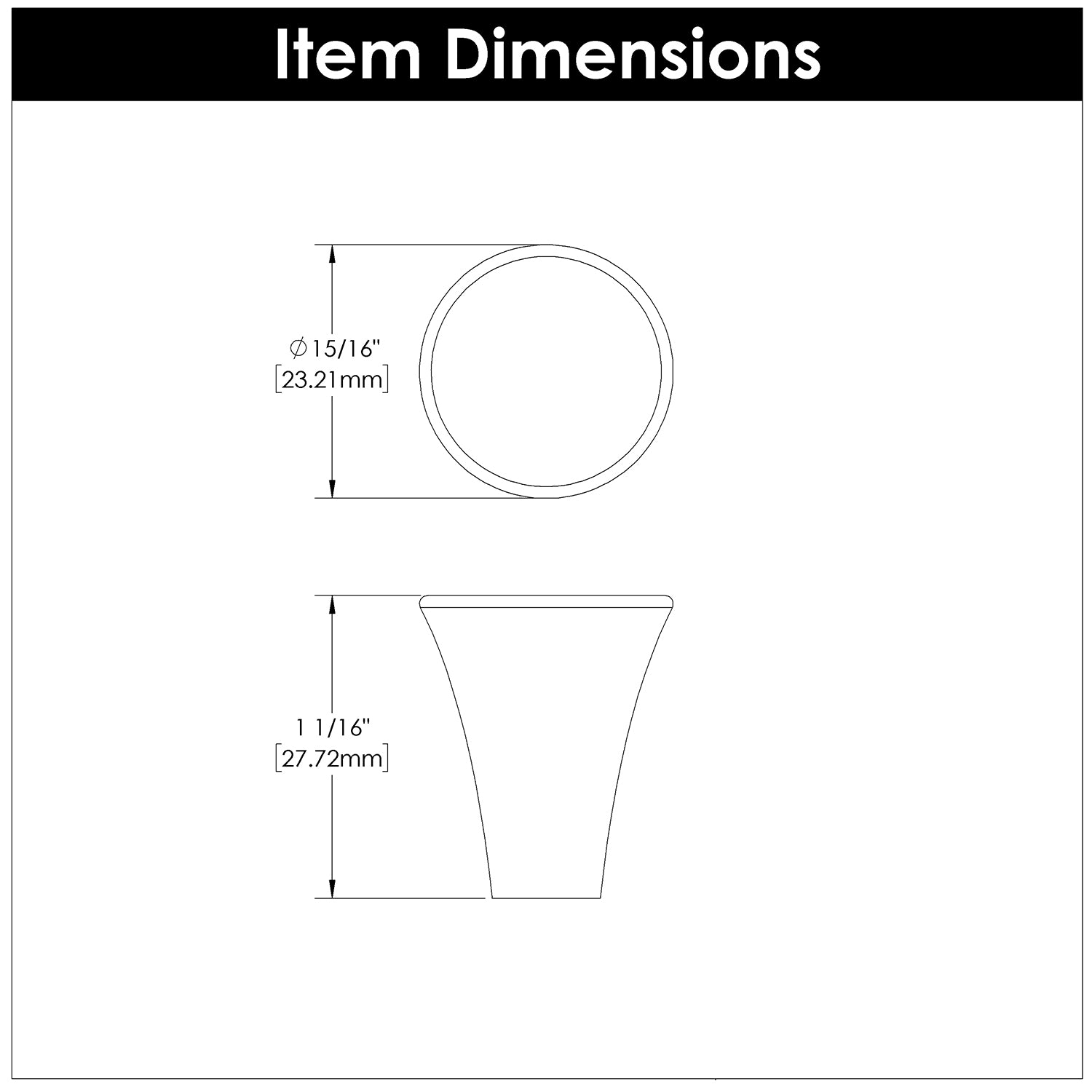 Hickory Hardware Maven Knob 15/16 Inch Diameter Hickory Hardware