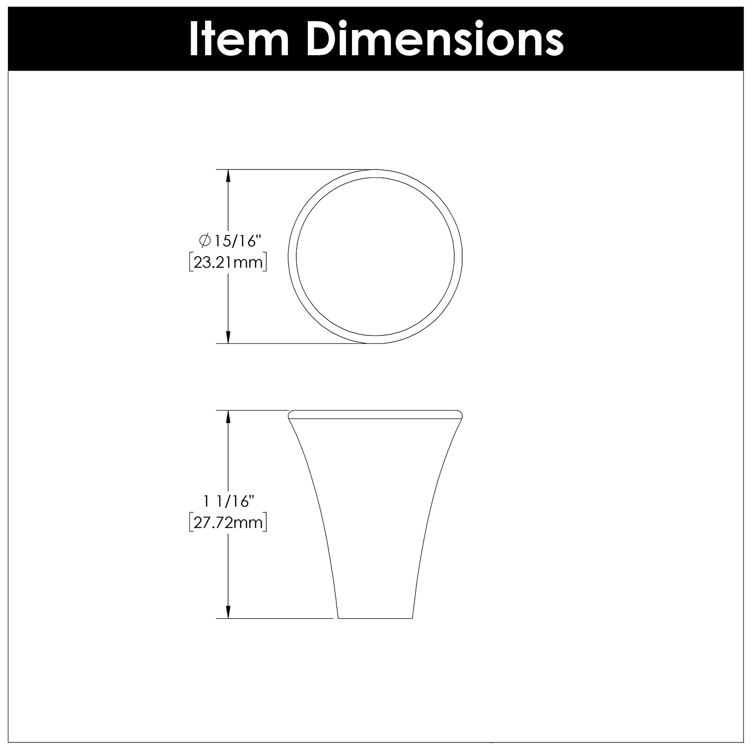 Hickory Hardware Maven Knob 15/16 Inch Diameter Hickory Hardware