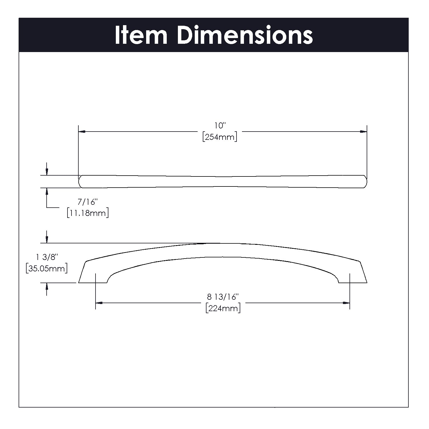 Hickory Hardware Greenwich Pull 8-13/16 Inch (224mm) Center to Center Hickory Hardware