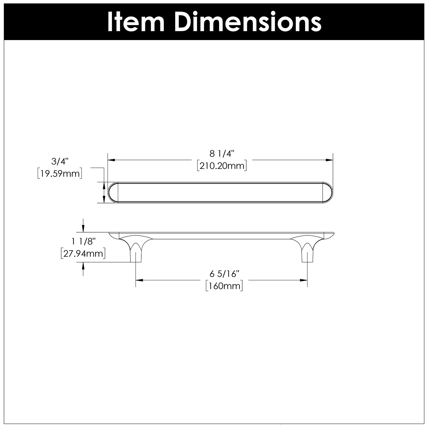 Hickory Hardware Maven Pull 6-5/16 Inch (160mm) Center to Center Hickory Hardware