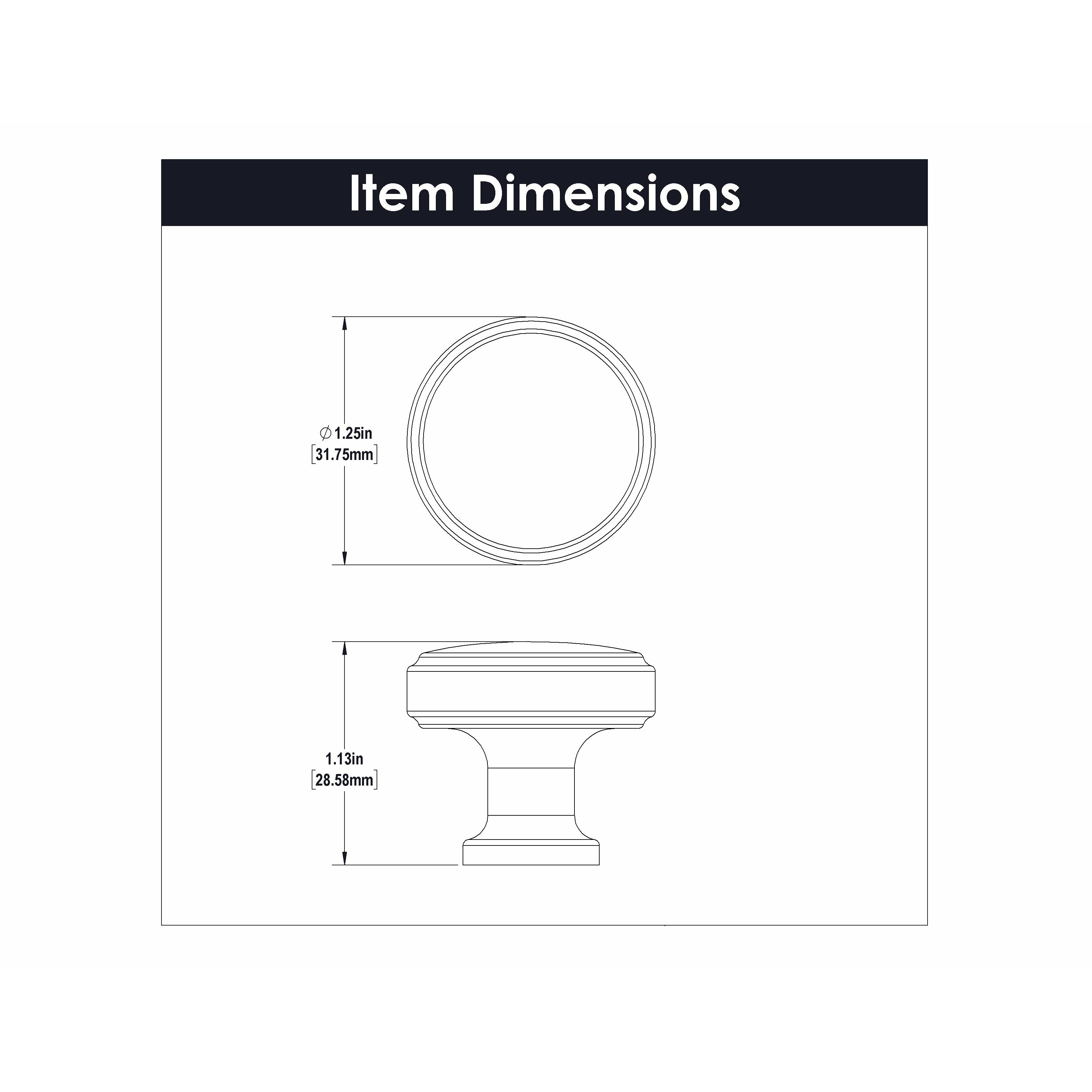 Hickory Hardware Piper Knob 1-1/4 Inch Diameter Hickory Hardware