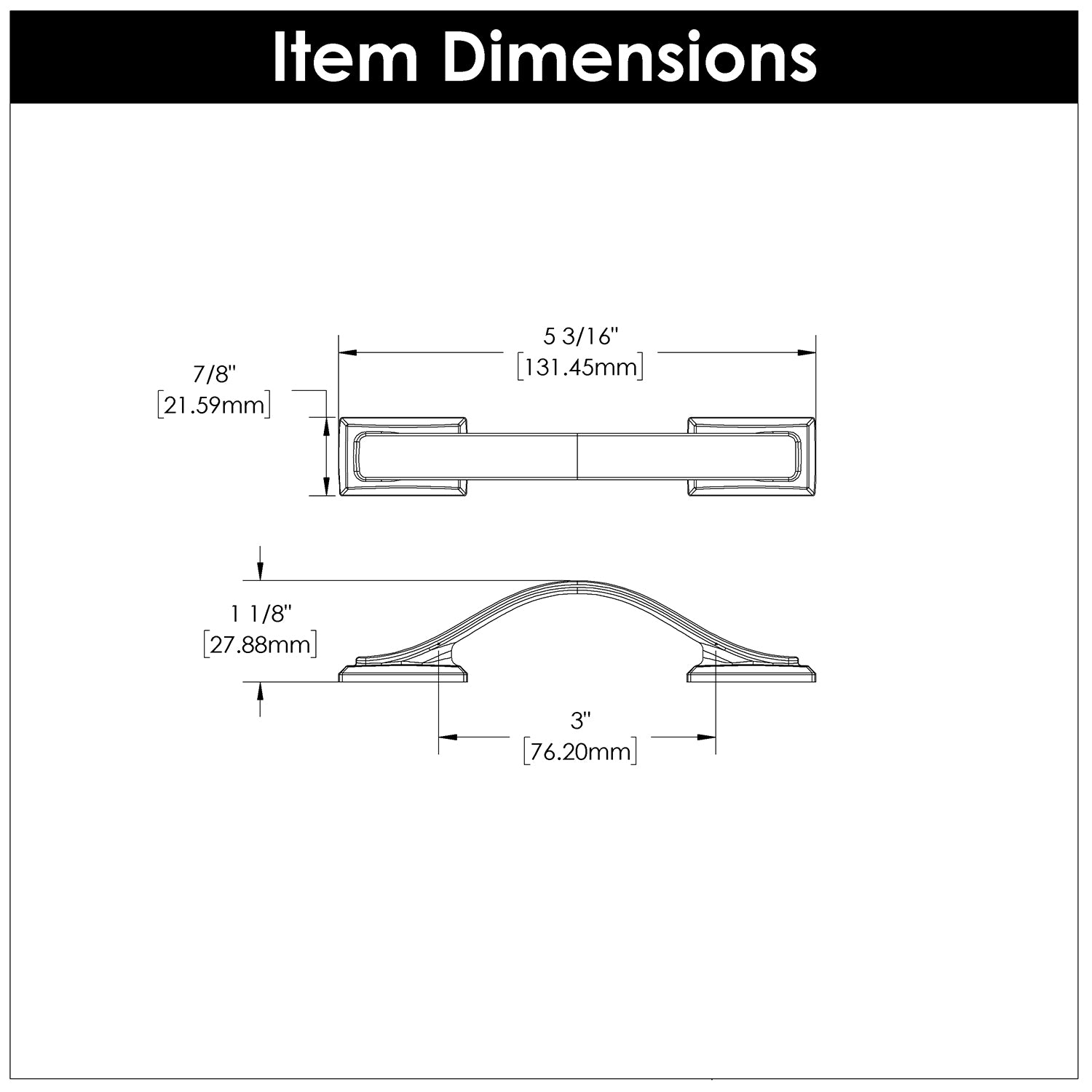 Hickory Hardware Dover Pull 3 Inch Center to Center Hickory Hardware