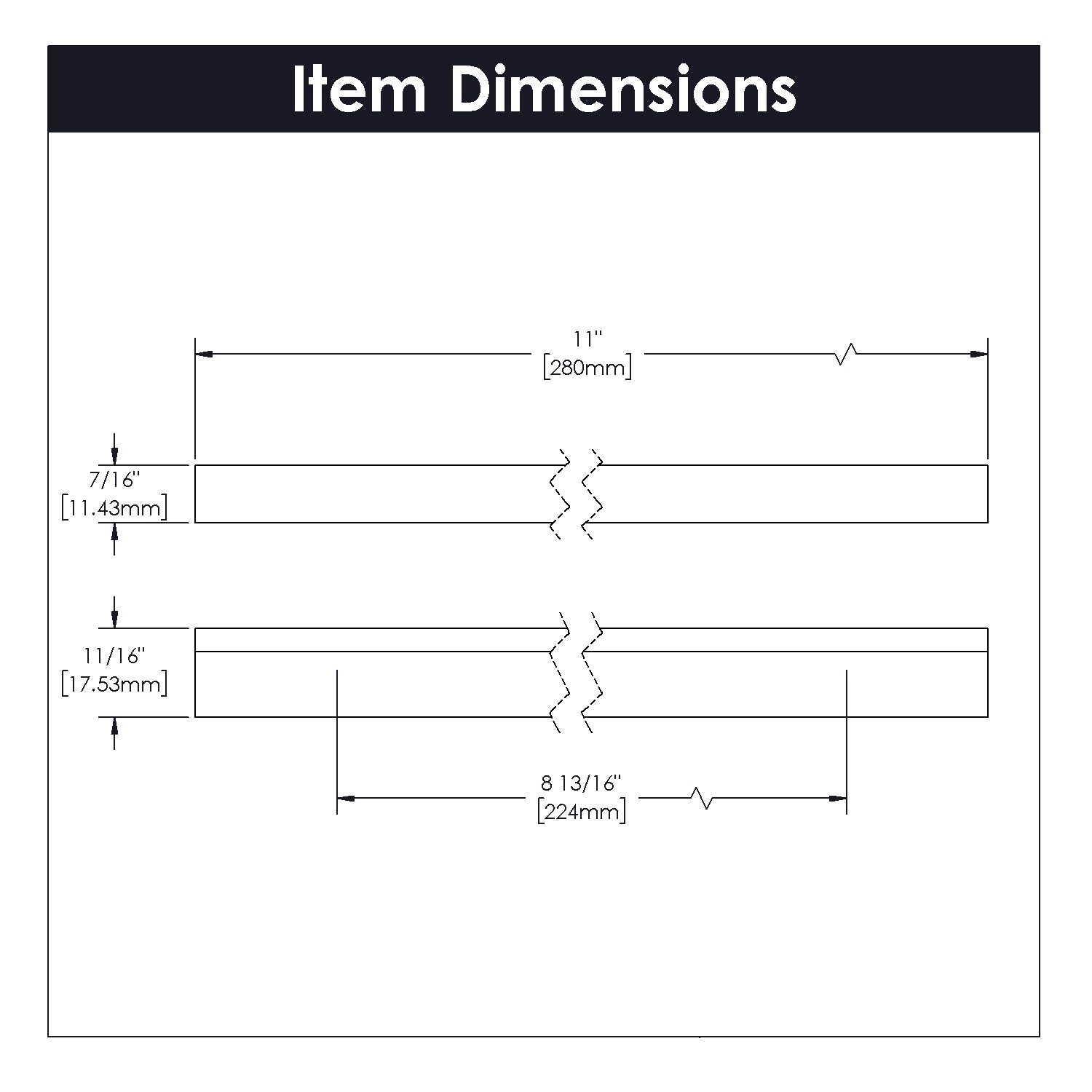 Hickory Hardware Streamline Pull 8-13/16 Inch (224mm) Center to Center Hickory Hardware