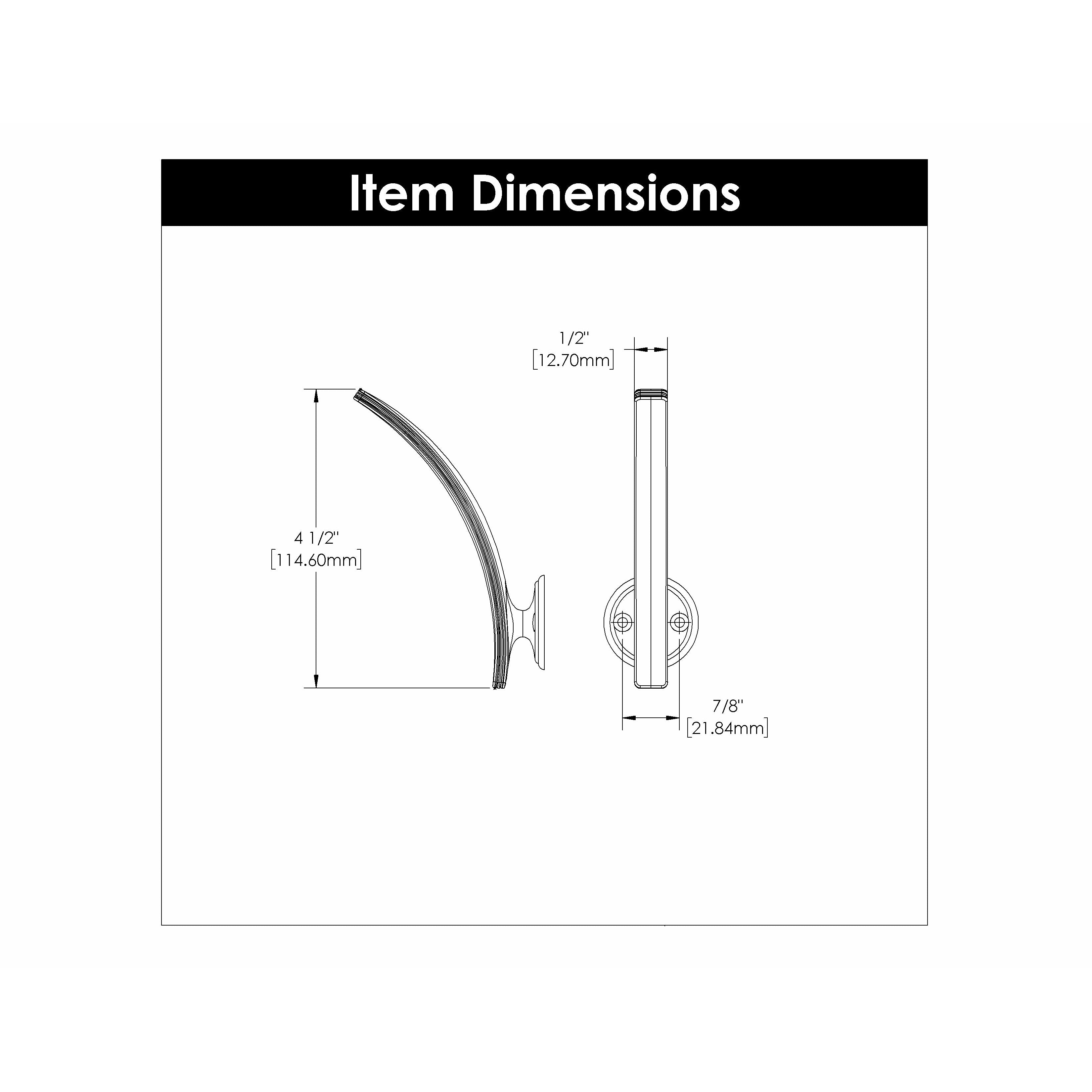 Hickory Hardware American Diner Hook 7/8 Inch Center to Center Hickory Hardware