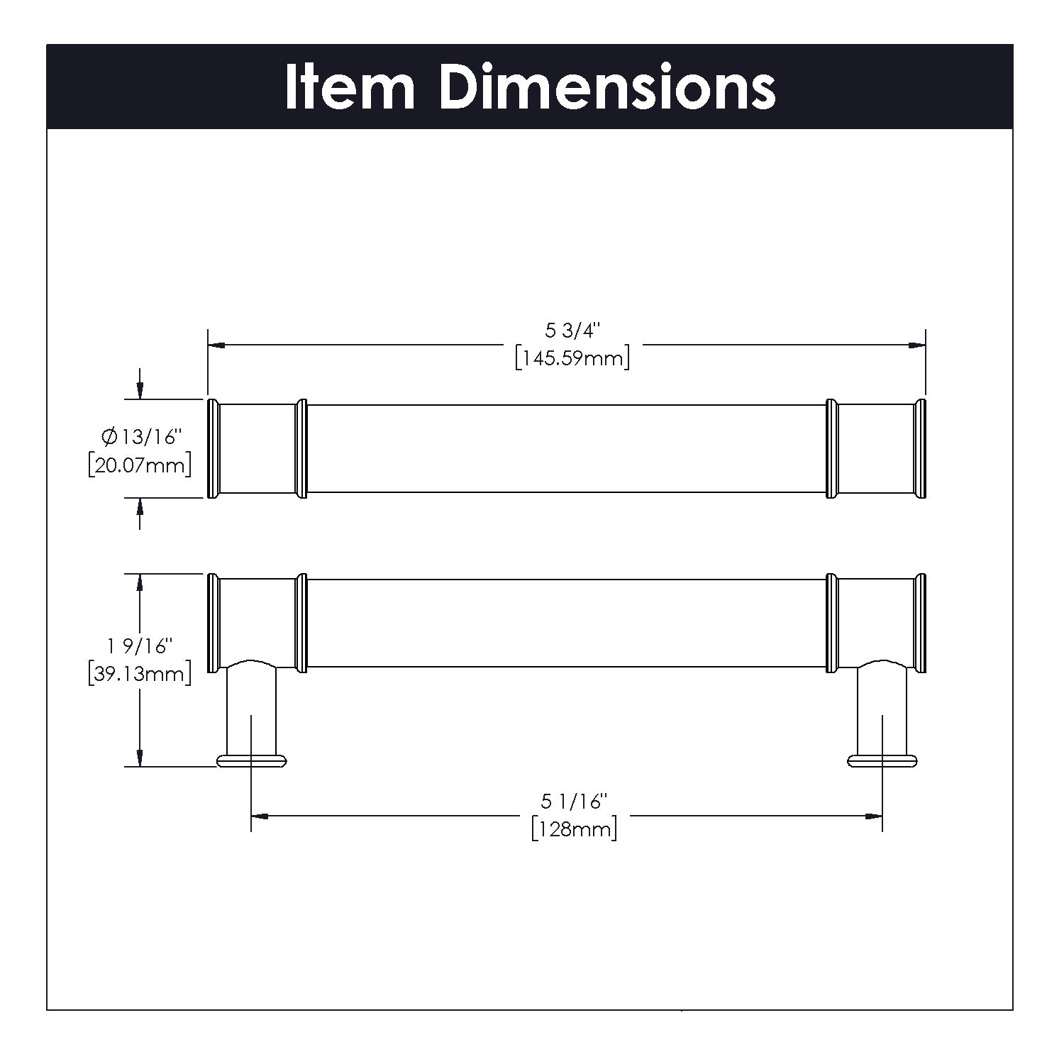 Hickory Hardware Midway Pull 5-1/16 Inch (128mm) Center to Center Hickory Hardware
