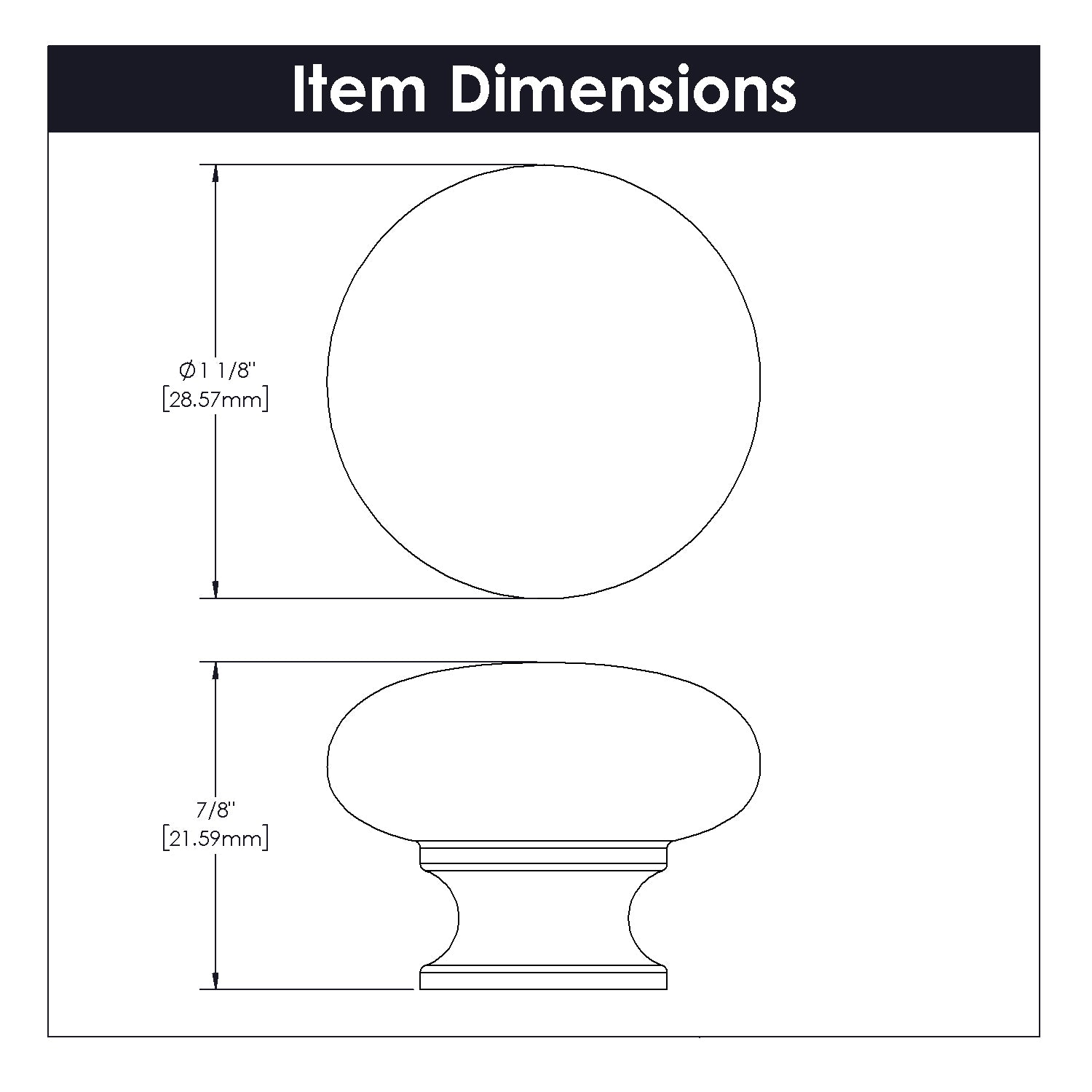 Hickory Hardware Cottage Knob 1-1/8 Inch Diameter Hickory Hardware