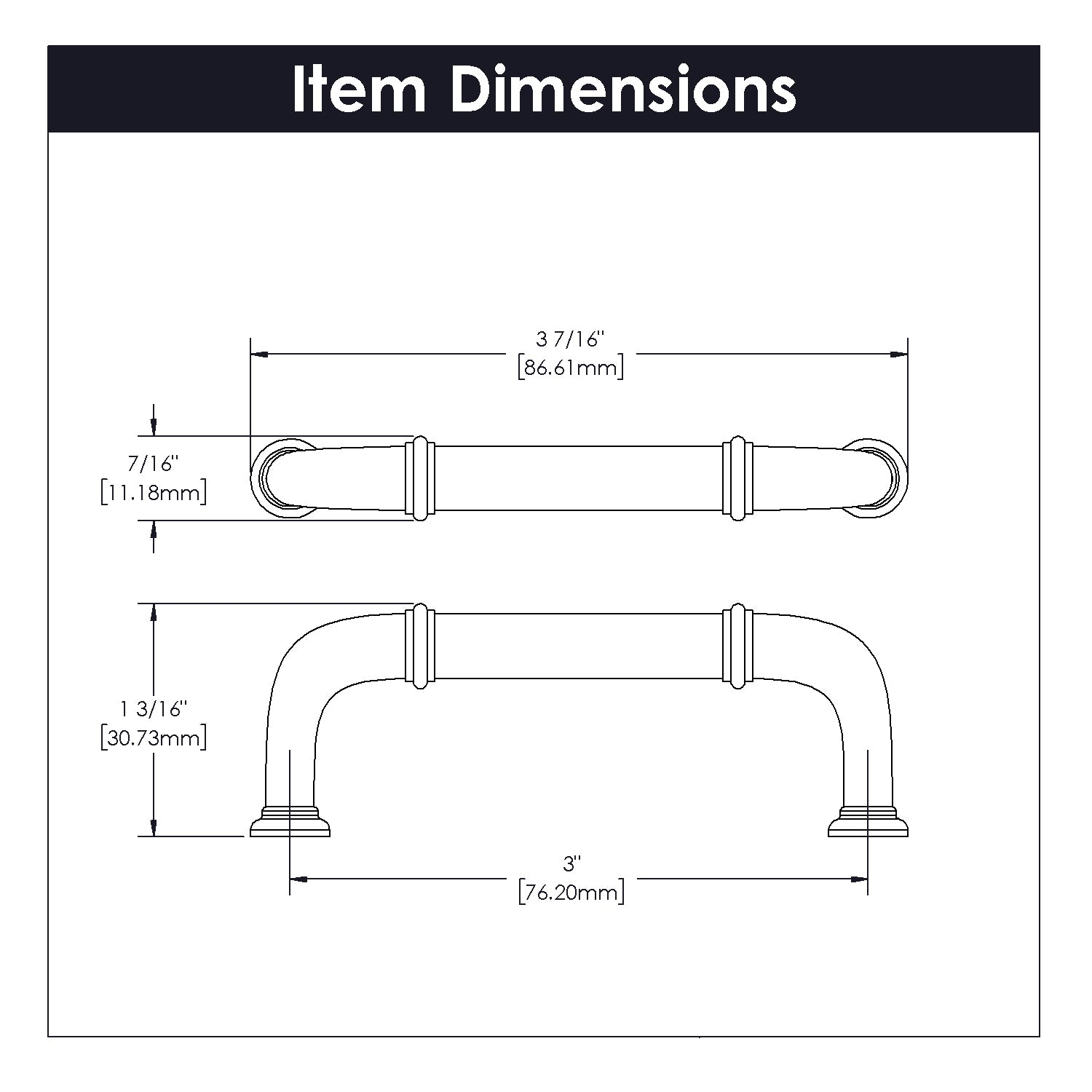 Hickory Hardware Cottage Pull 3 Inch Center to Center Hickory Hardware