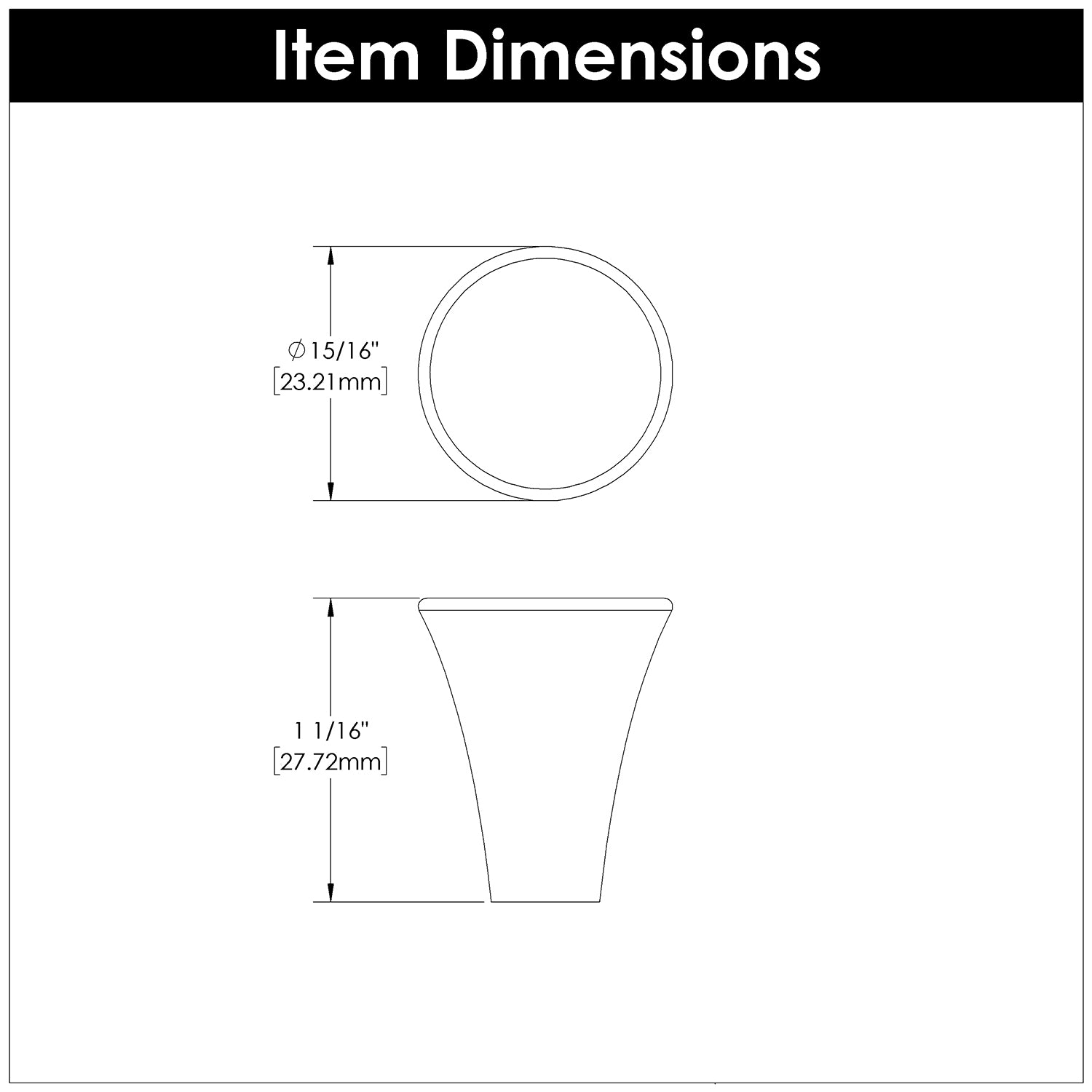 Hickory Hardware Maven Knob 15/16 Inch Diameter Hickory Hardware