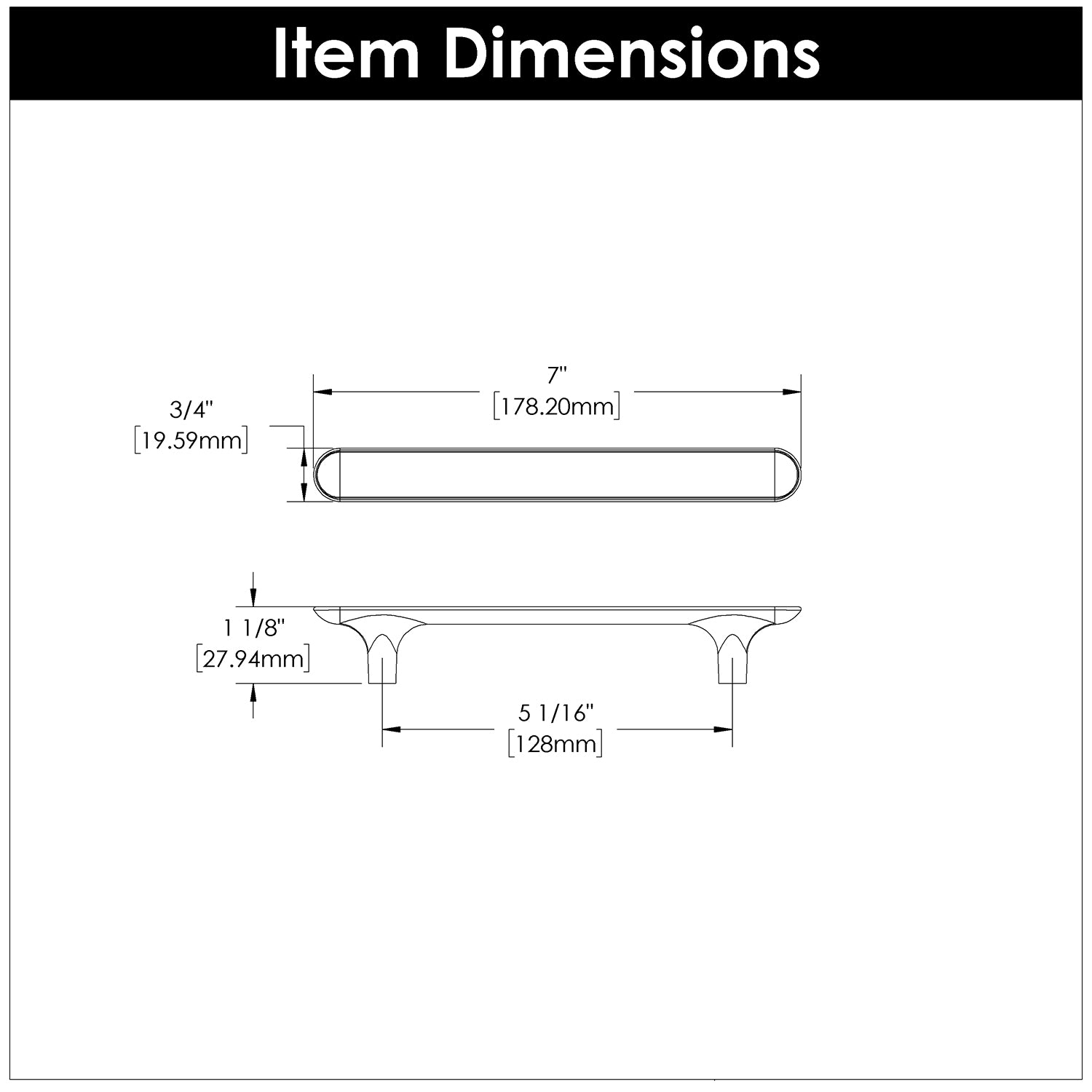 Hickory Hardware Maven Pull 5-1/16 Inch (128mm) Center to Center Hickory Hardware