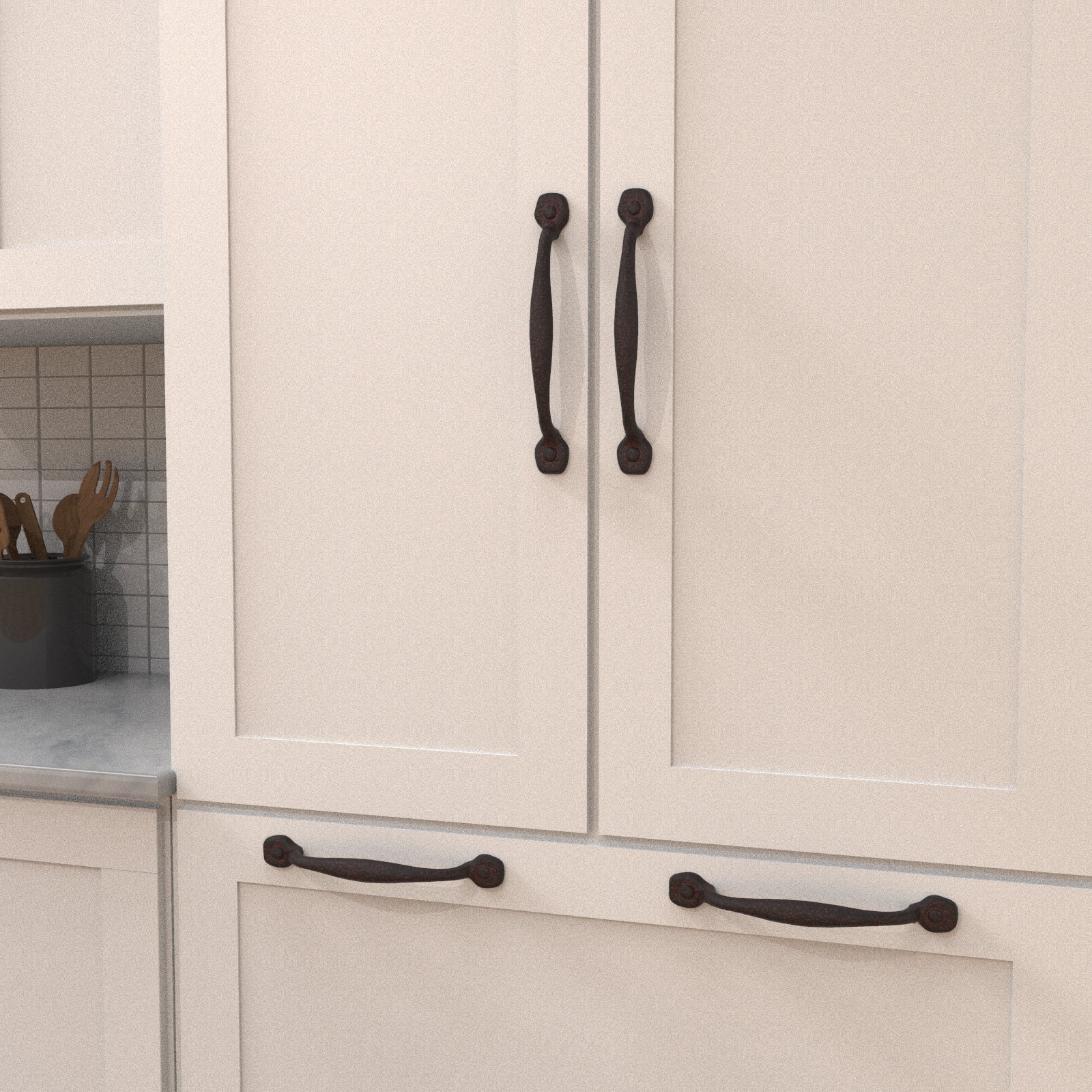 Hickory Hardware Refined Rustic Appliance Pull 8 Inch Center to Center Hickory Hardware