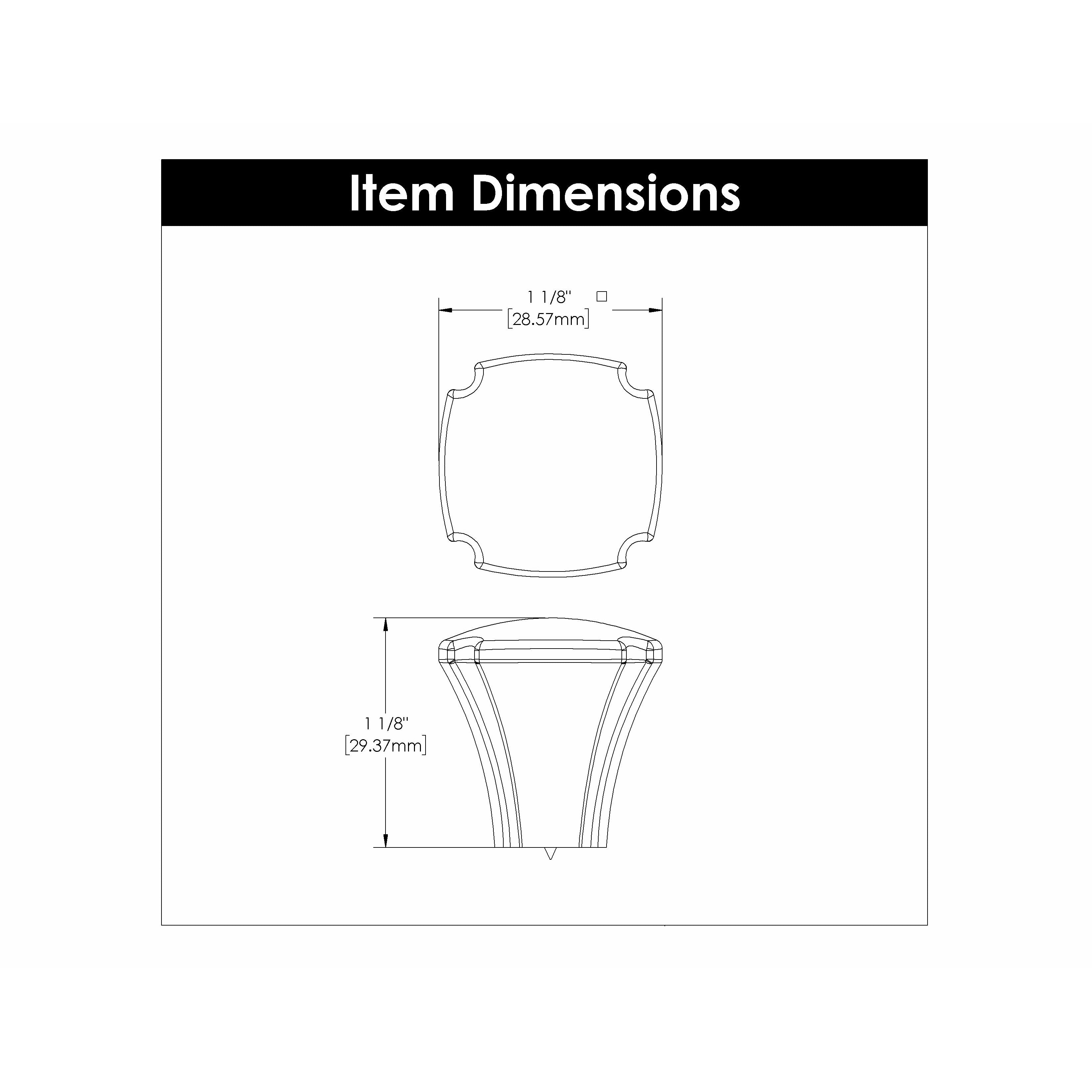 Hickory Hardware Veranda Knob 1-1/8 Inch Square Hickory Hardware