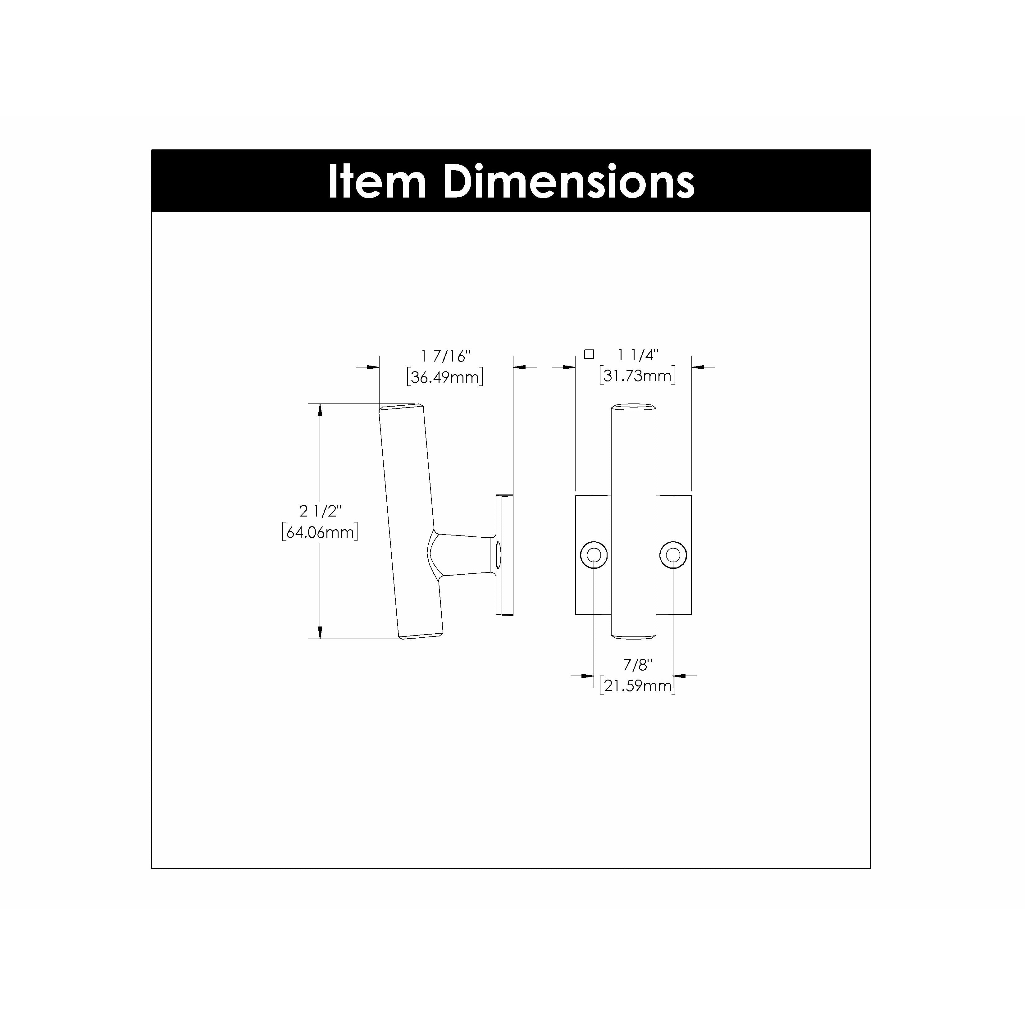 Hickory Hardware Bar Pulls Hook 7/8 Inch Center to Center Hickory Hardware