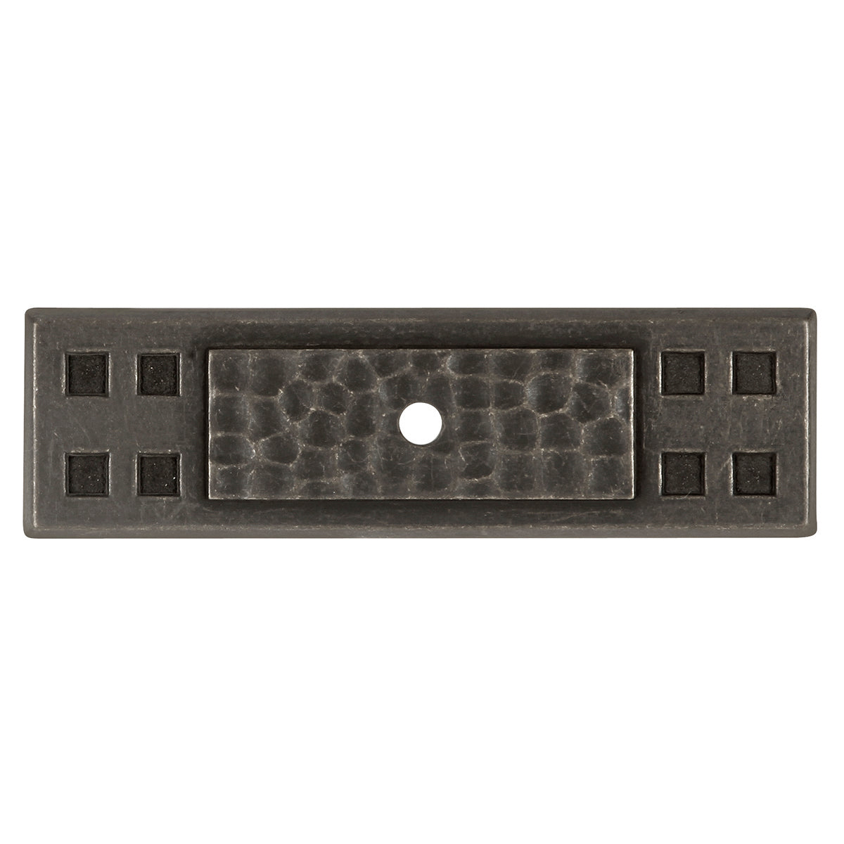 Hickory Hardware Arts & Crafts Backplate Knob 3-1/2 Inch x 1 Inch Hickory Hardware
