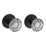 Baldwin Crystal Knob Passage with Traditional Square Rose with 6AL Latch and Dual Strike Baldwin Reserve