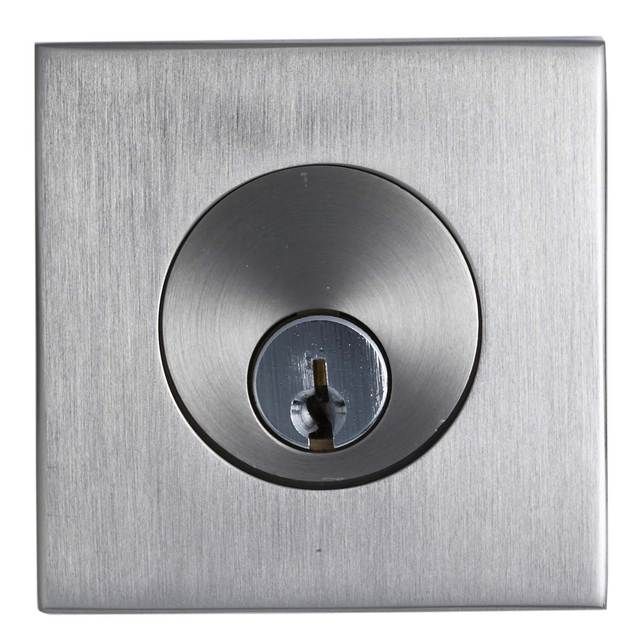 Emtek S50003SS Square Satin Stainless Single Cylinder Deadbolt Brushed Stainless Steel Finish Emtek