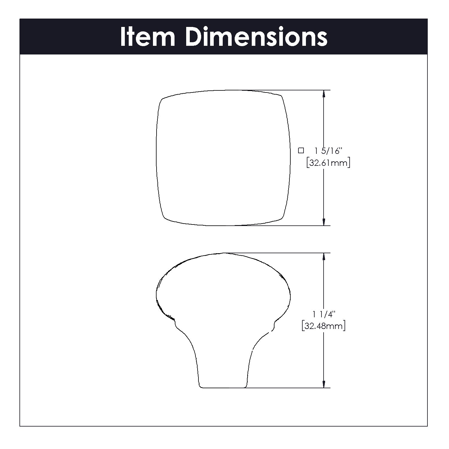 Hickory Hardware Mountain Lodge Knob 1-1/4 Inch Square Hickory Hardware