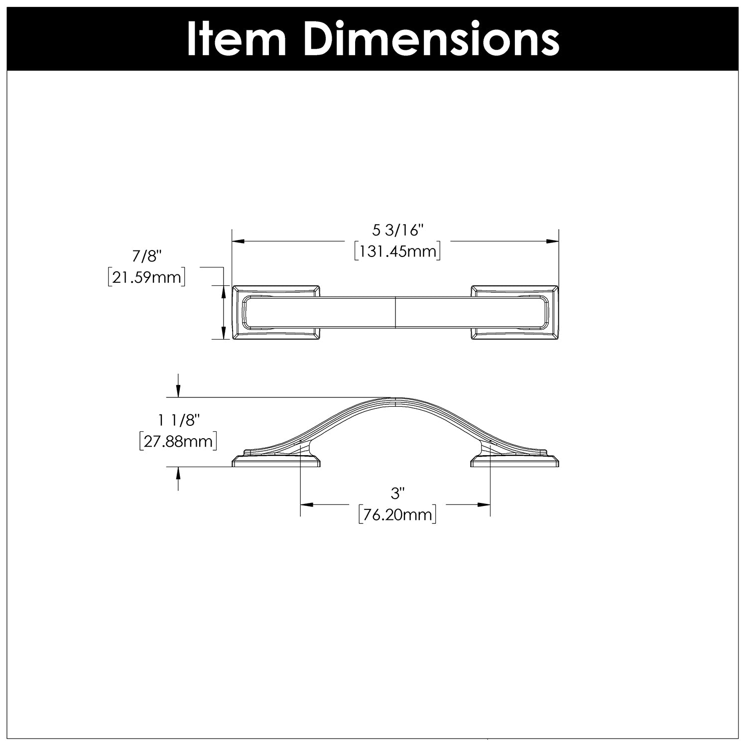 Hickory Hardware Dover Pull 3 Inch Center to Center Hickory Hardware