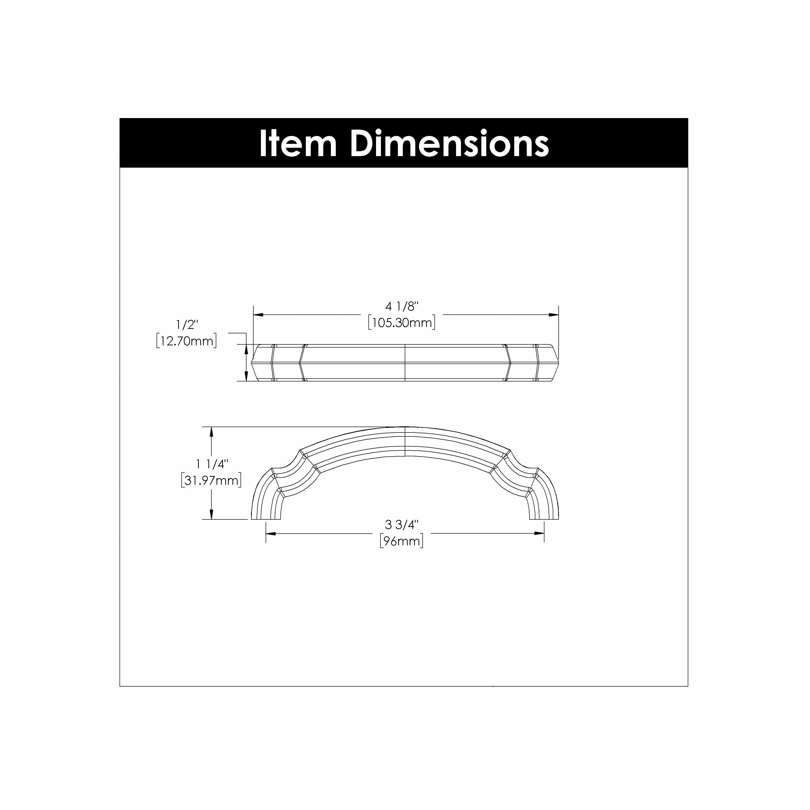 Hickory Hardware Veranda Pull 3-3/4 Inch (96mm) Center to Center Hickory Hardware