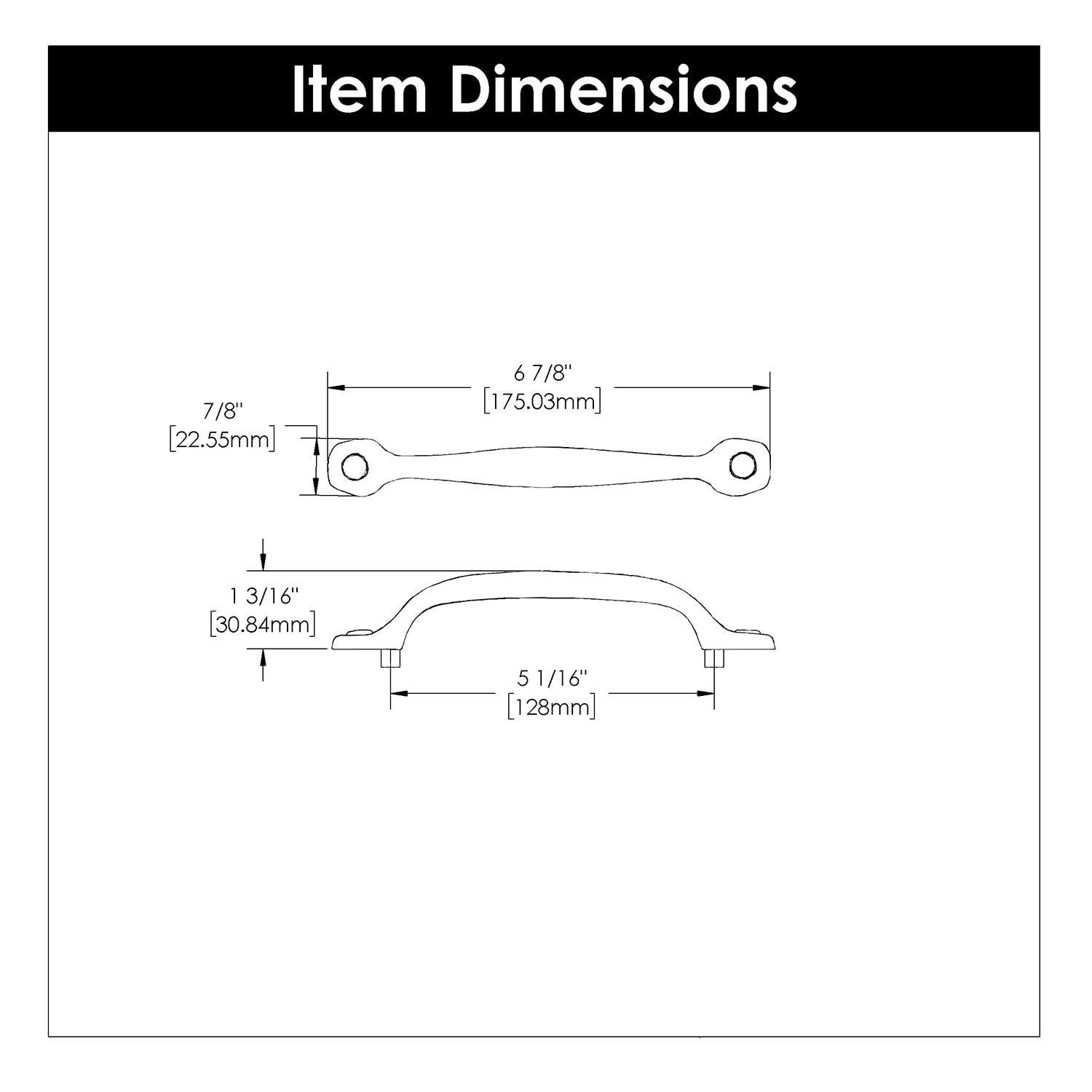 Hickory Hardware Refined Rustic Pull 5-1/16 Inch (128mm) Center to Center Hickory Hardware
