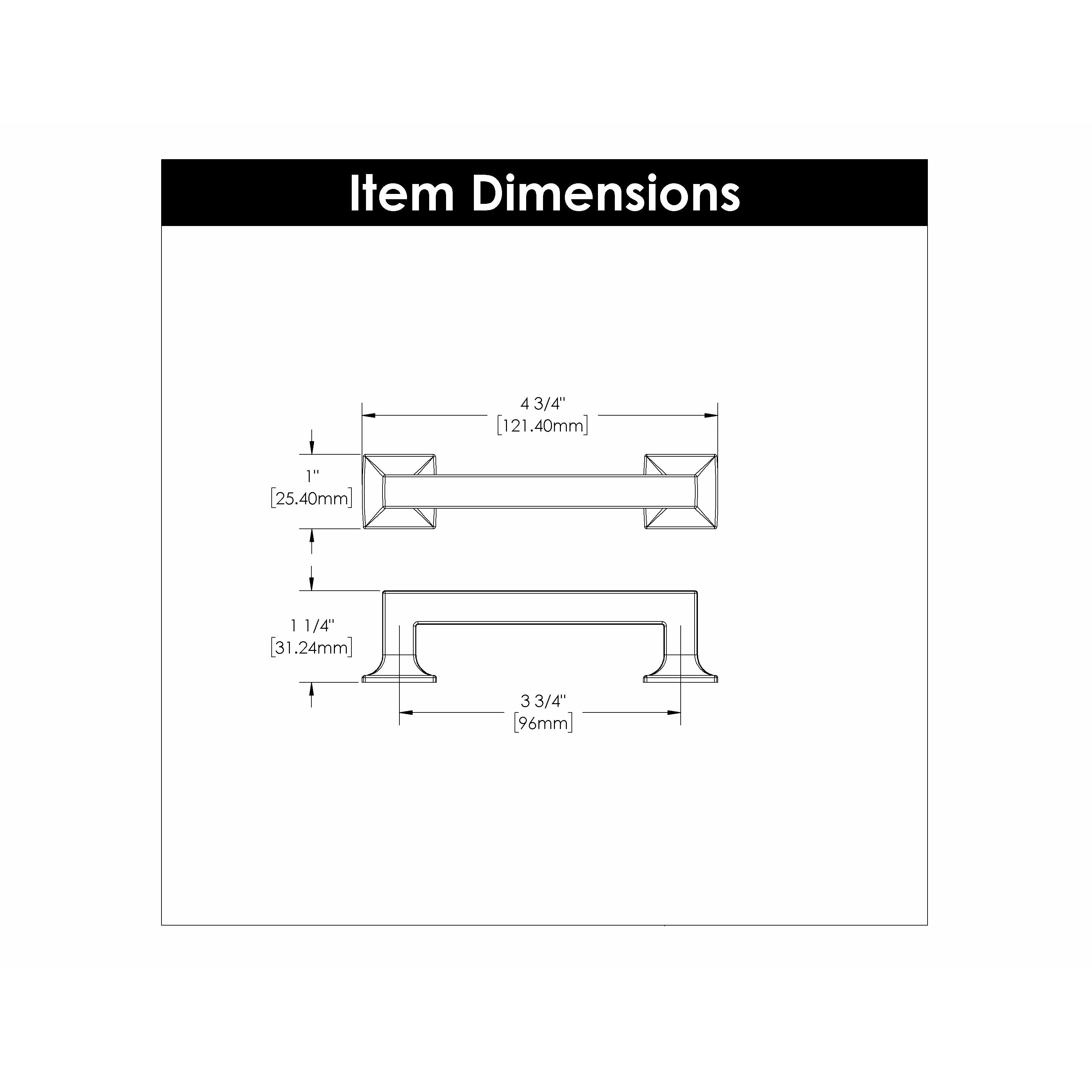 Hickory Hardware Studio Pull 3-3/4 Inch (96mm) Center to Center Hickory Hardware