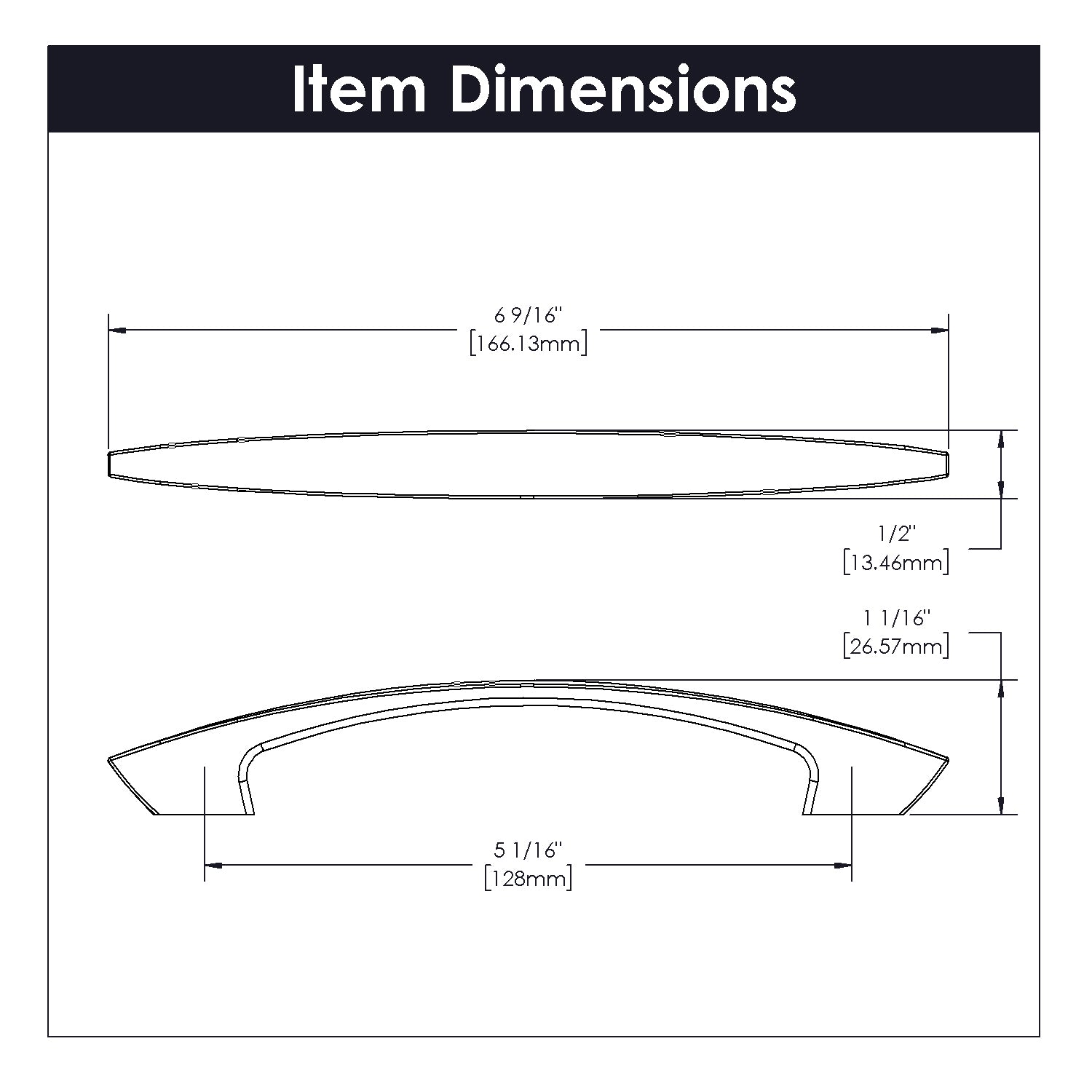 Hickory Hardware Velocity Pull 5-1/16 Inch (128mm) Center to Center Hickory Hardware