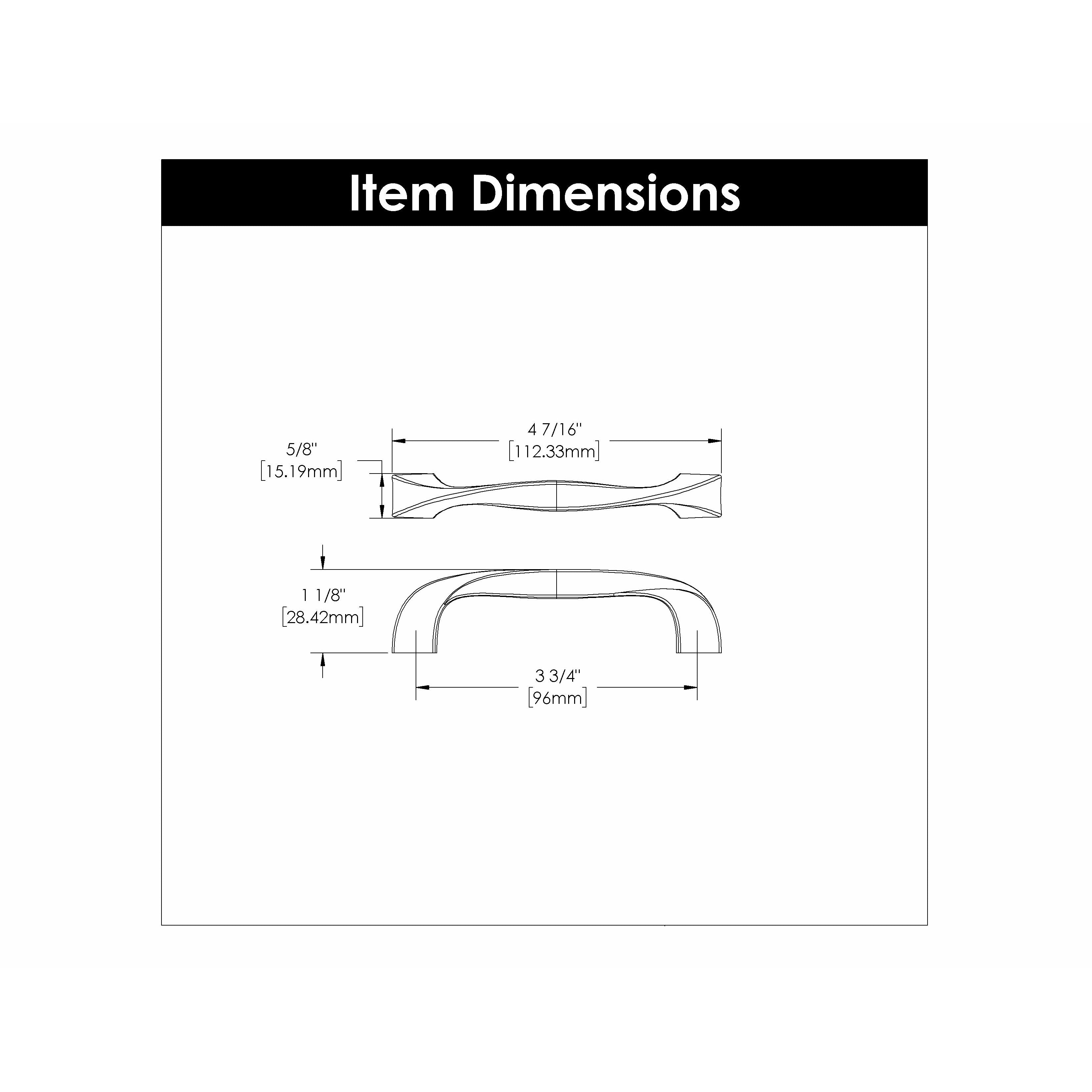 Hickory Hardware Twist Pull 3-3/4 Inch (96mm) Center to Center Hickory Hardware