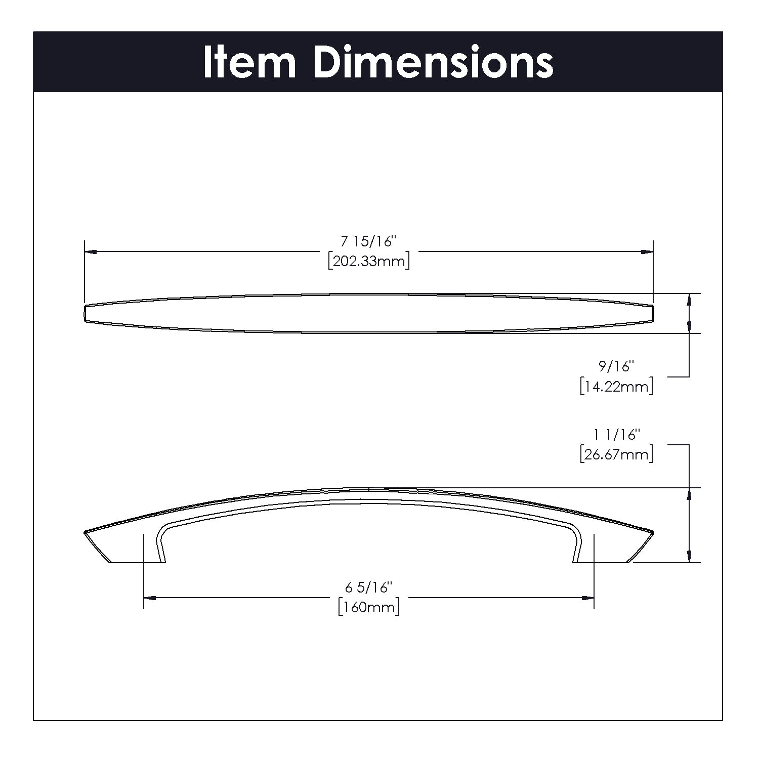 Hickory Hardware Velocity Pull 6-5/16 Inch (160mm) Center to Center Hickory Hardware