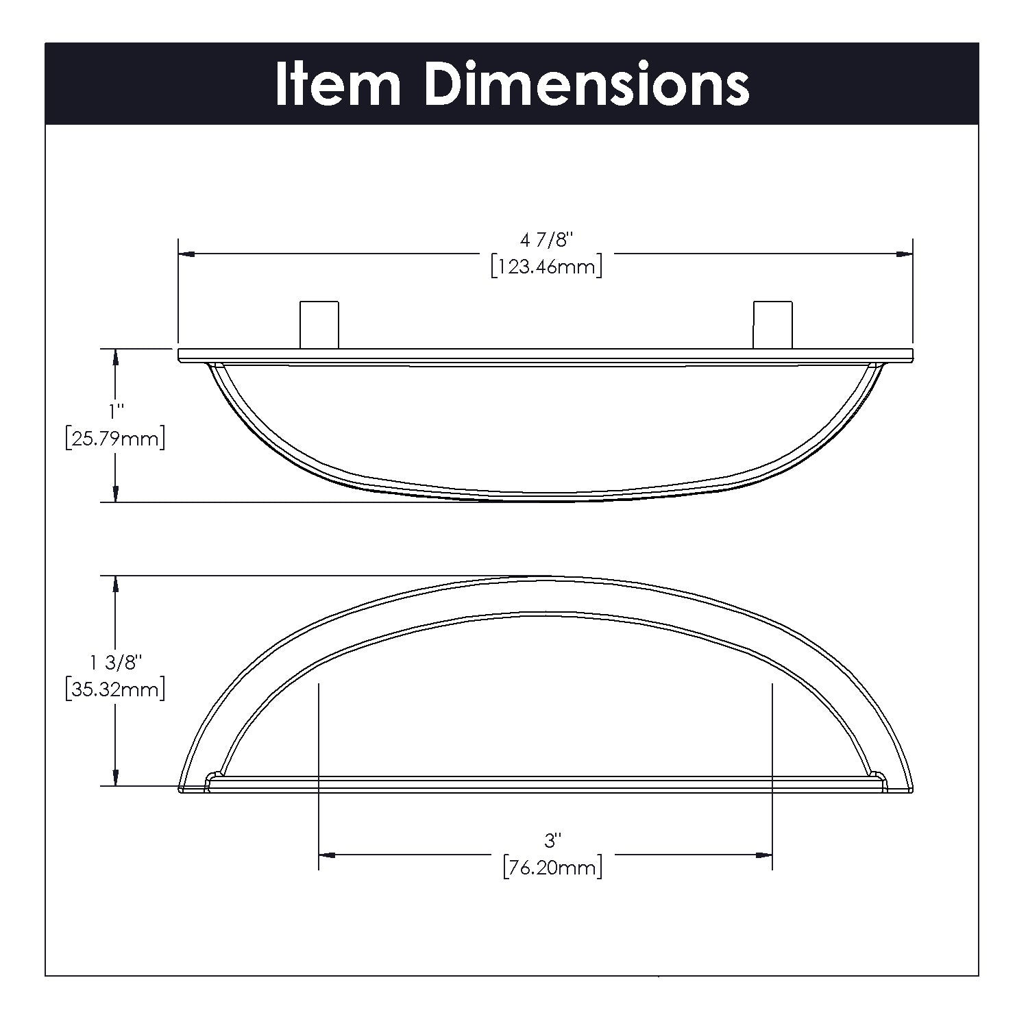 Hickory Hardware Cottage Cup Pull 3 Inch Center to Center Hickory Hardware