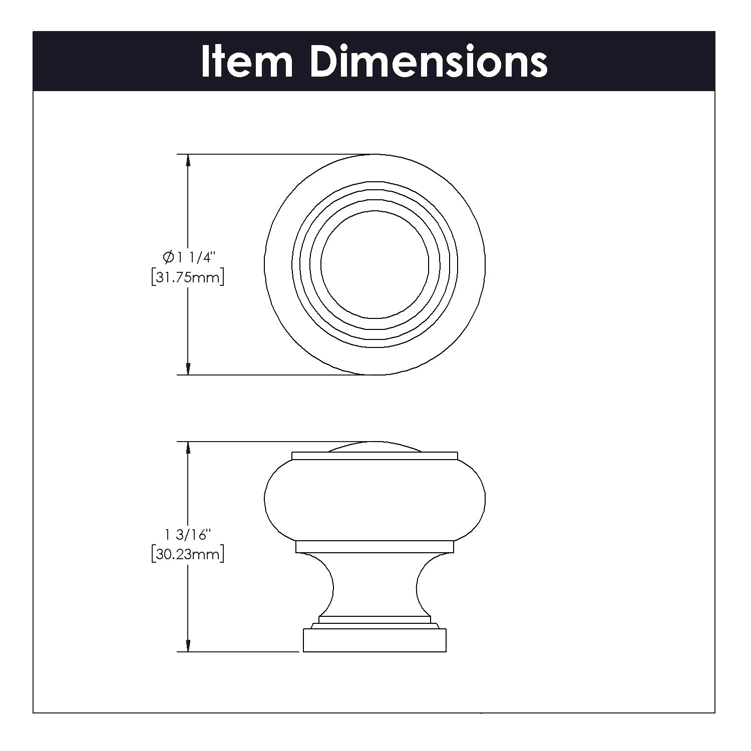 Hickory Hardware Cottage Knob 1-1/4 Inch Diameter Hickory Hardware