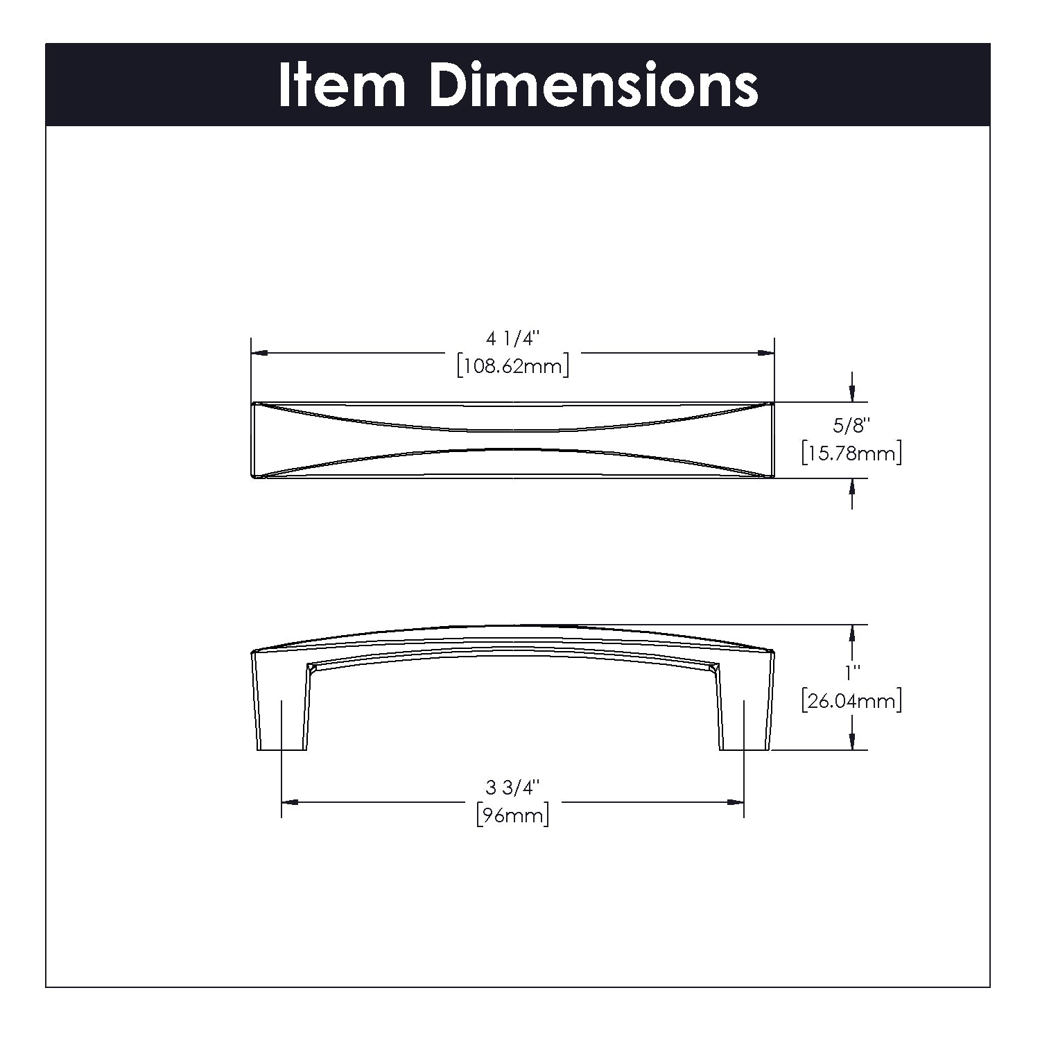 Hickory Hardware Crest Pull 3-3/4 Inch (96mm) Center to Center Hickory Hardware